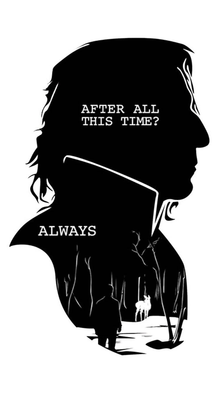 Severus Snape, black silhouette, man's profile, HD Phone Wallpaper