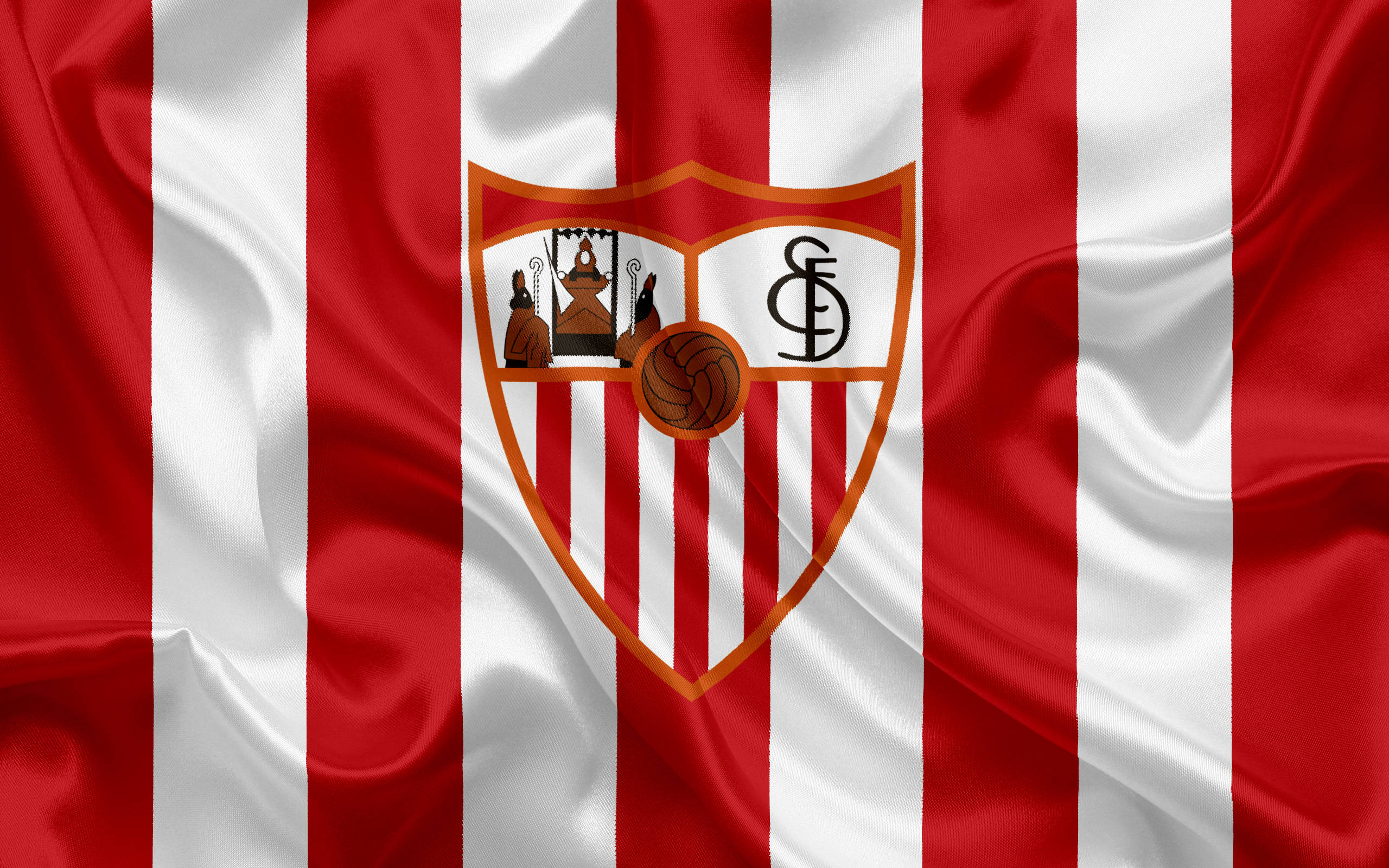 Sevilla FC, red white flag, vertical stripes, 2K Desktop Wallpaper