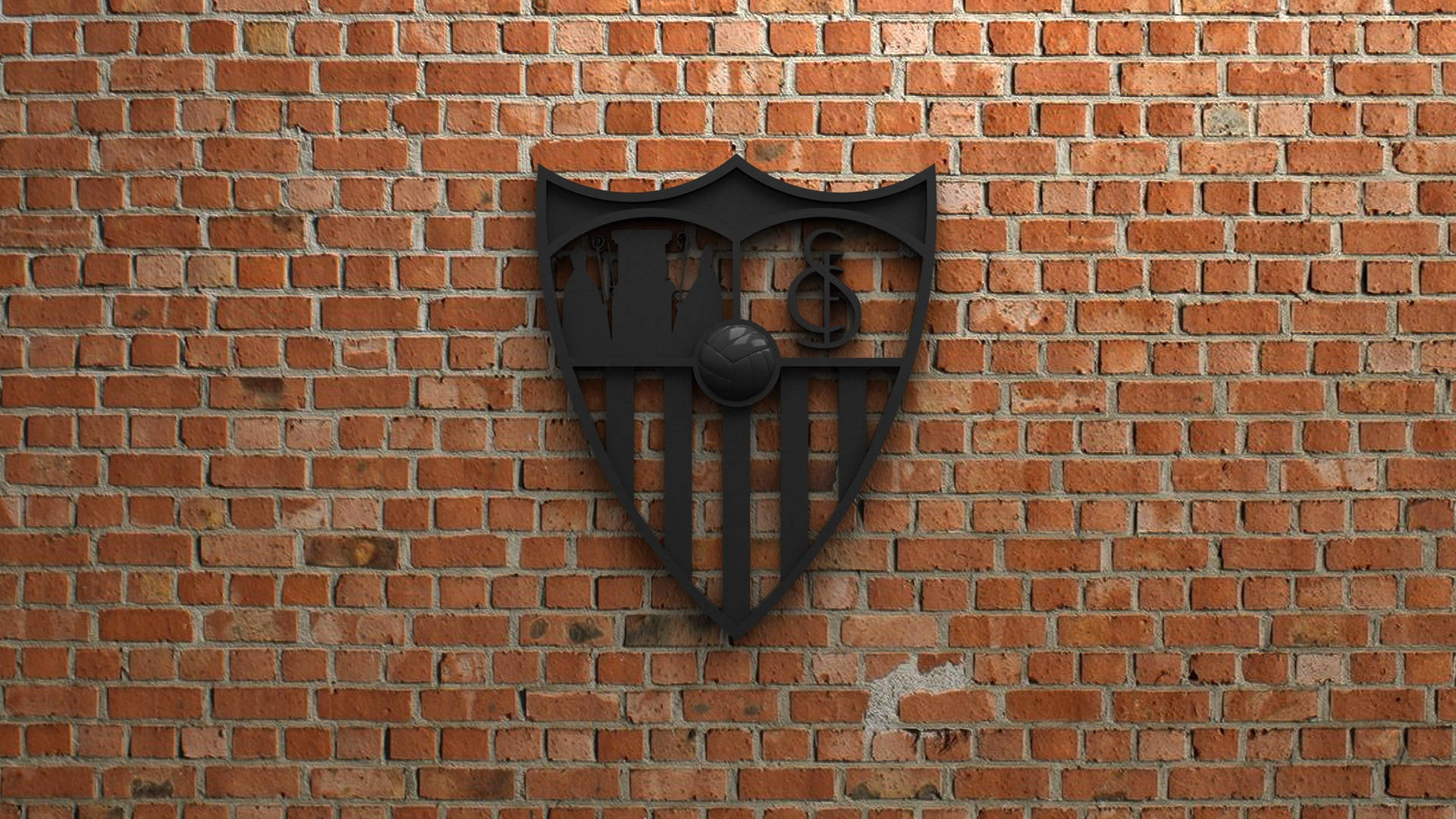 Sevilla FC, black, crest, Full HD Desktop Wallpaper