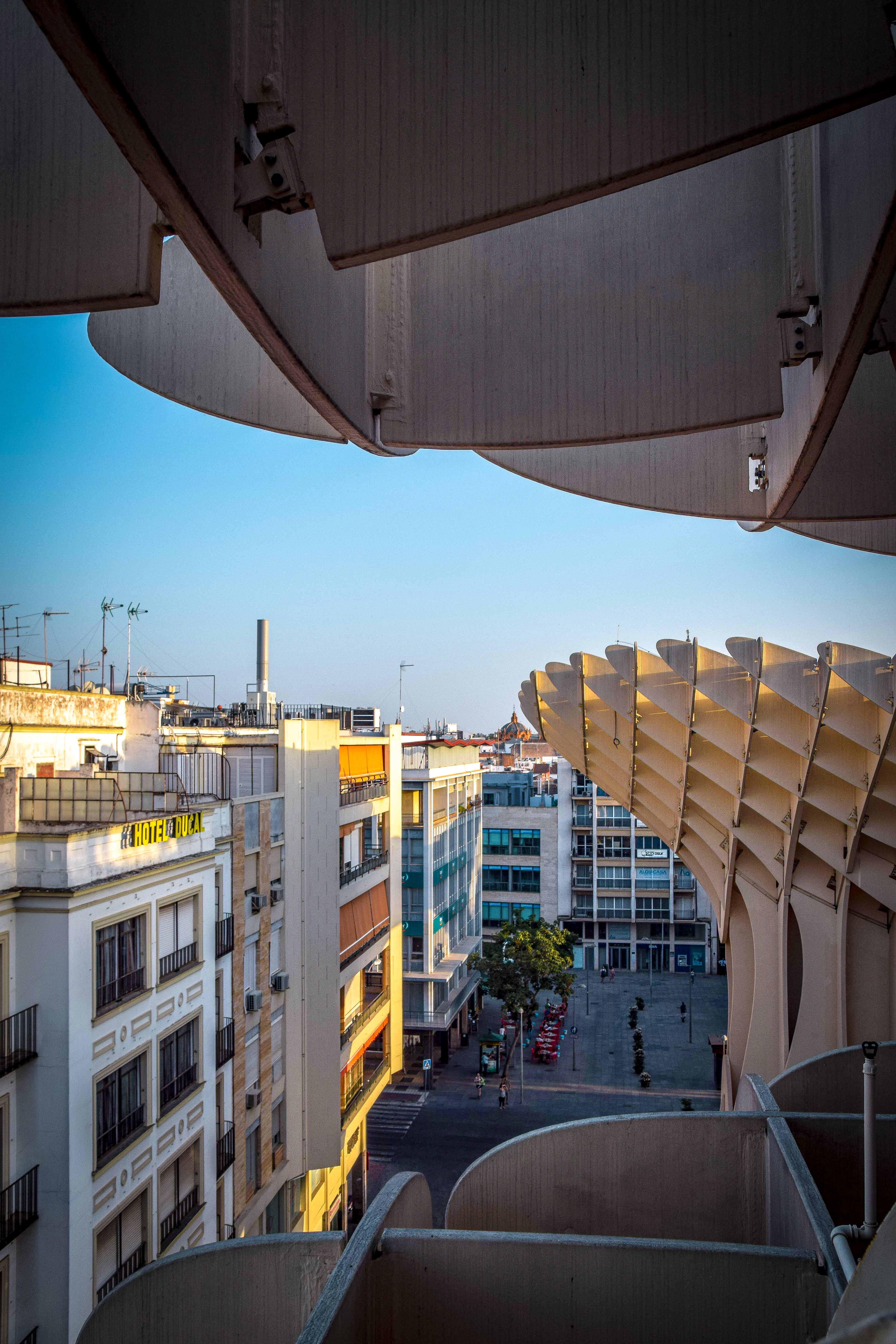 Seville, city architecture, curved architectural elements, 5K Phone Wallpaper