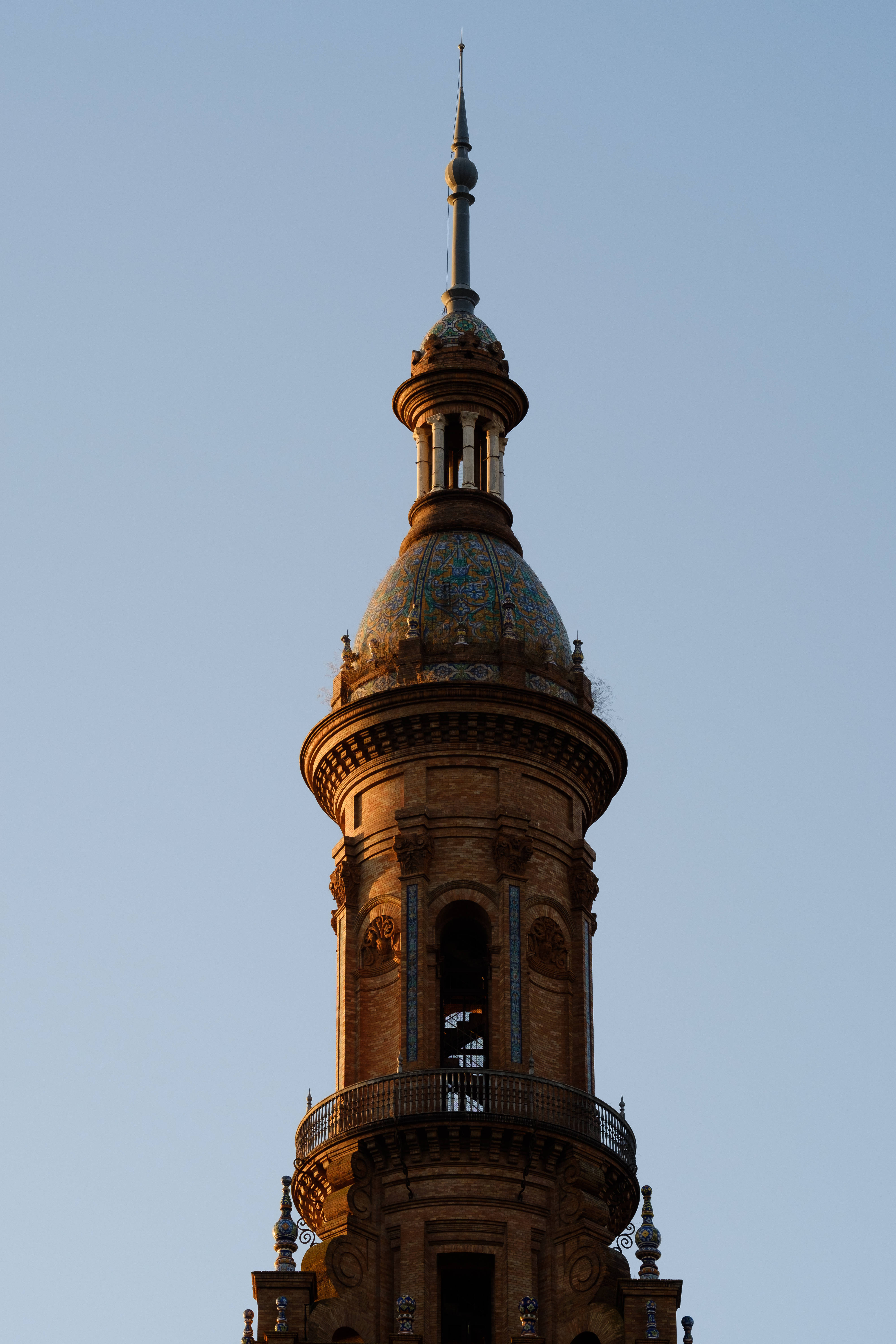 Seville, concrete tower, tiled dome, 5K Phone Wallpaper