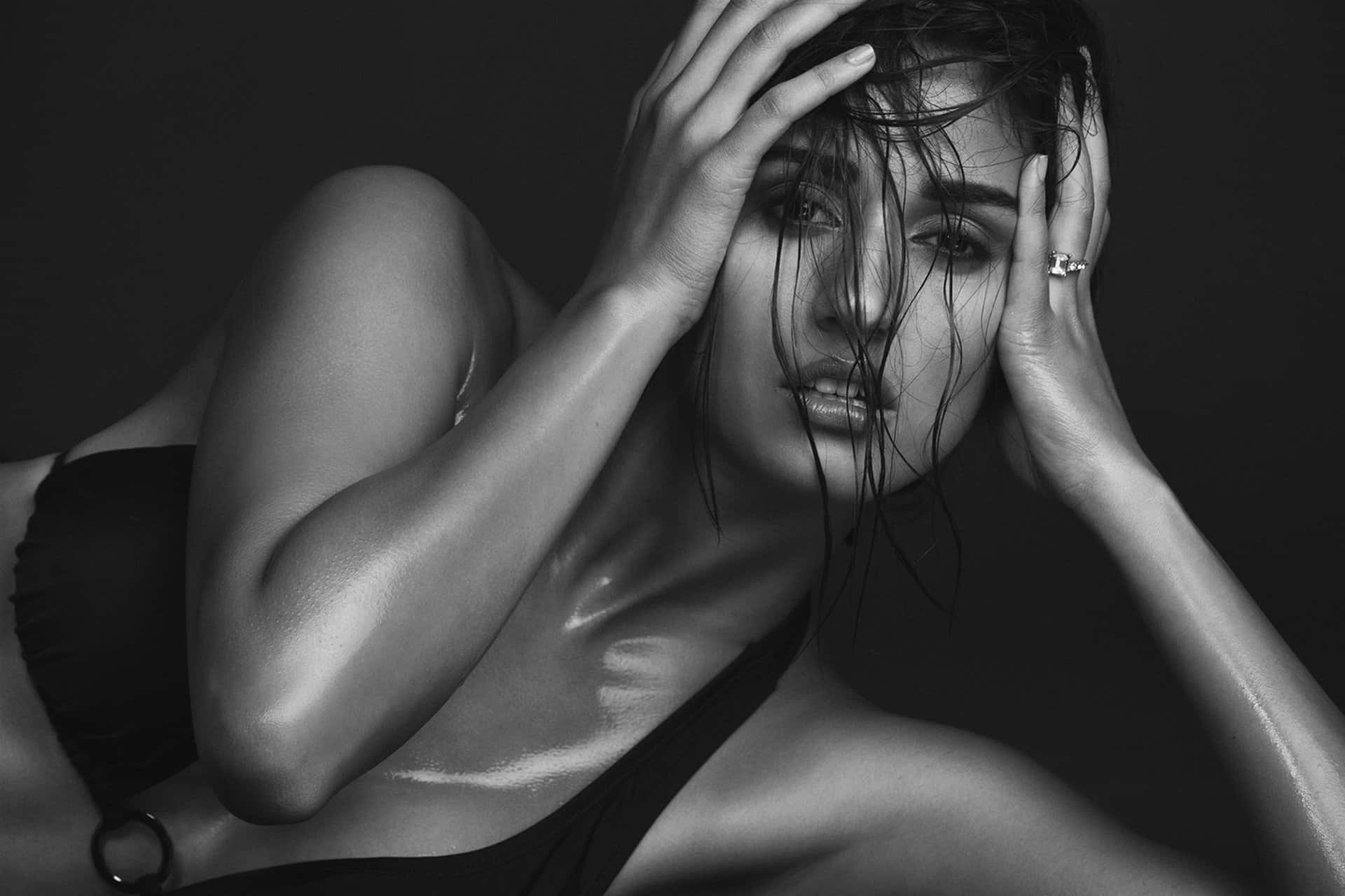 bikini, wet hair, hands on her head, Full HD Desktop Wallpaper