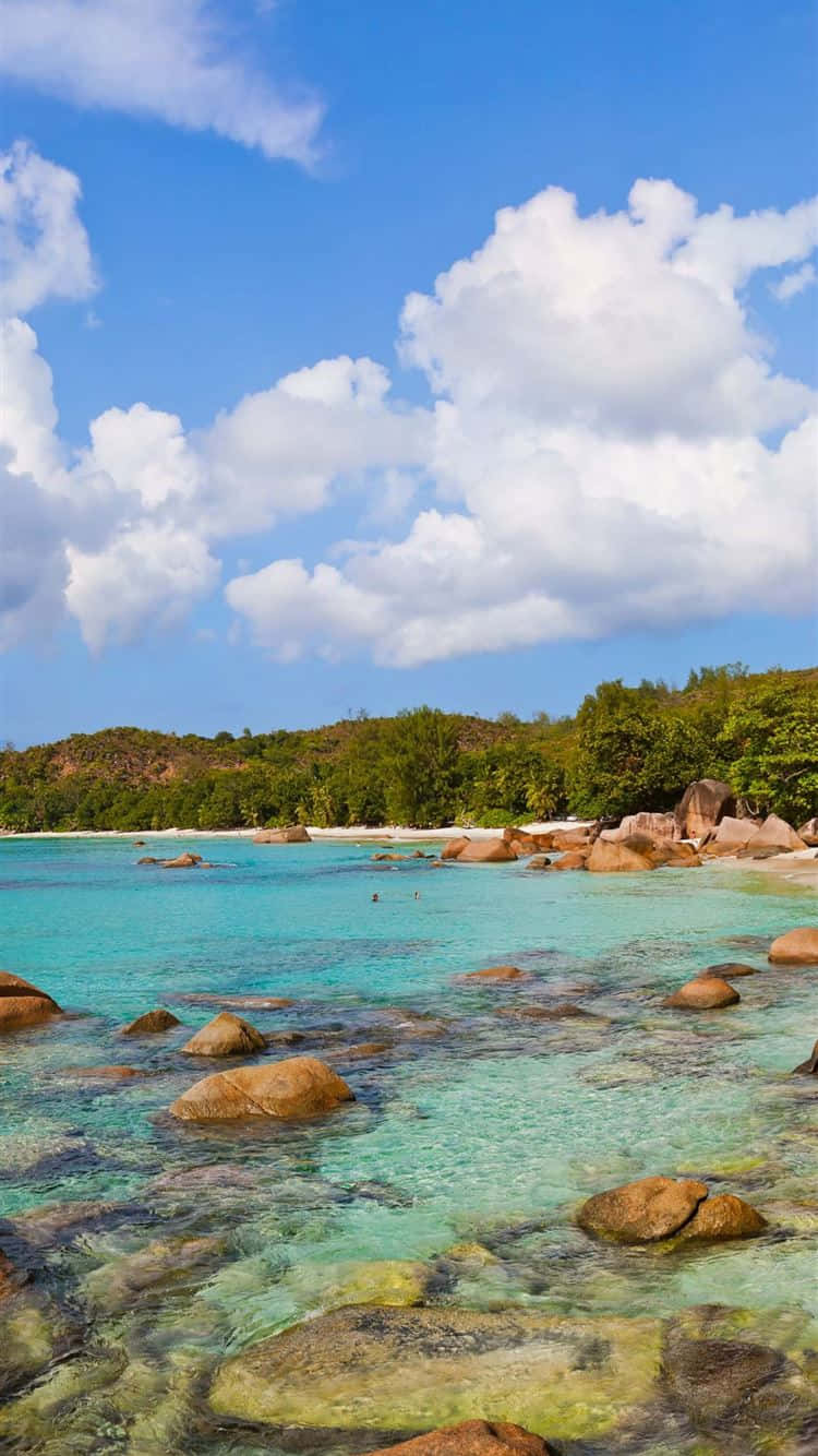 Seychelles Beach, turquoise water, granite boulders, HD Phone Wallpaper