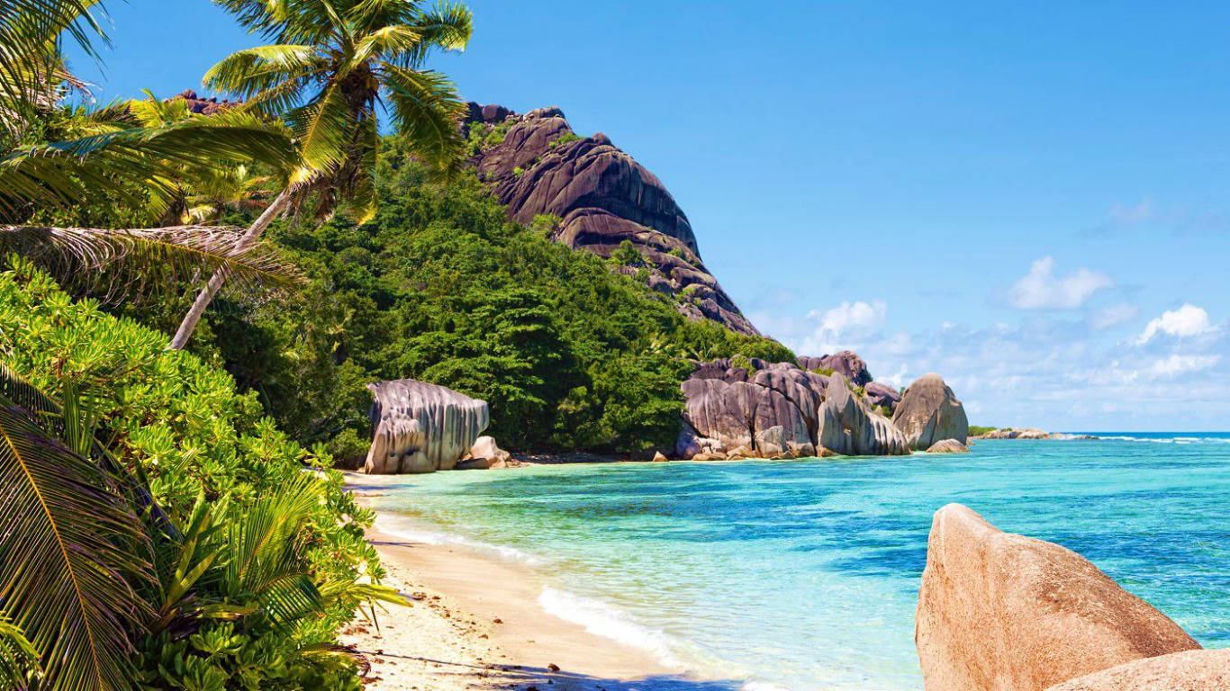 Seychelles, tropical beach, turquoise waters, HD Desktop Wallpaper