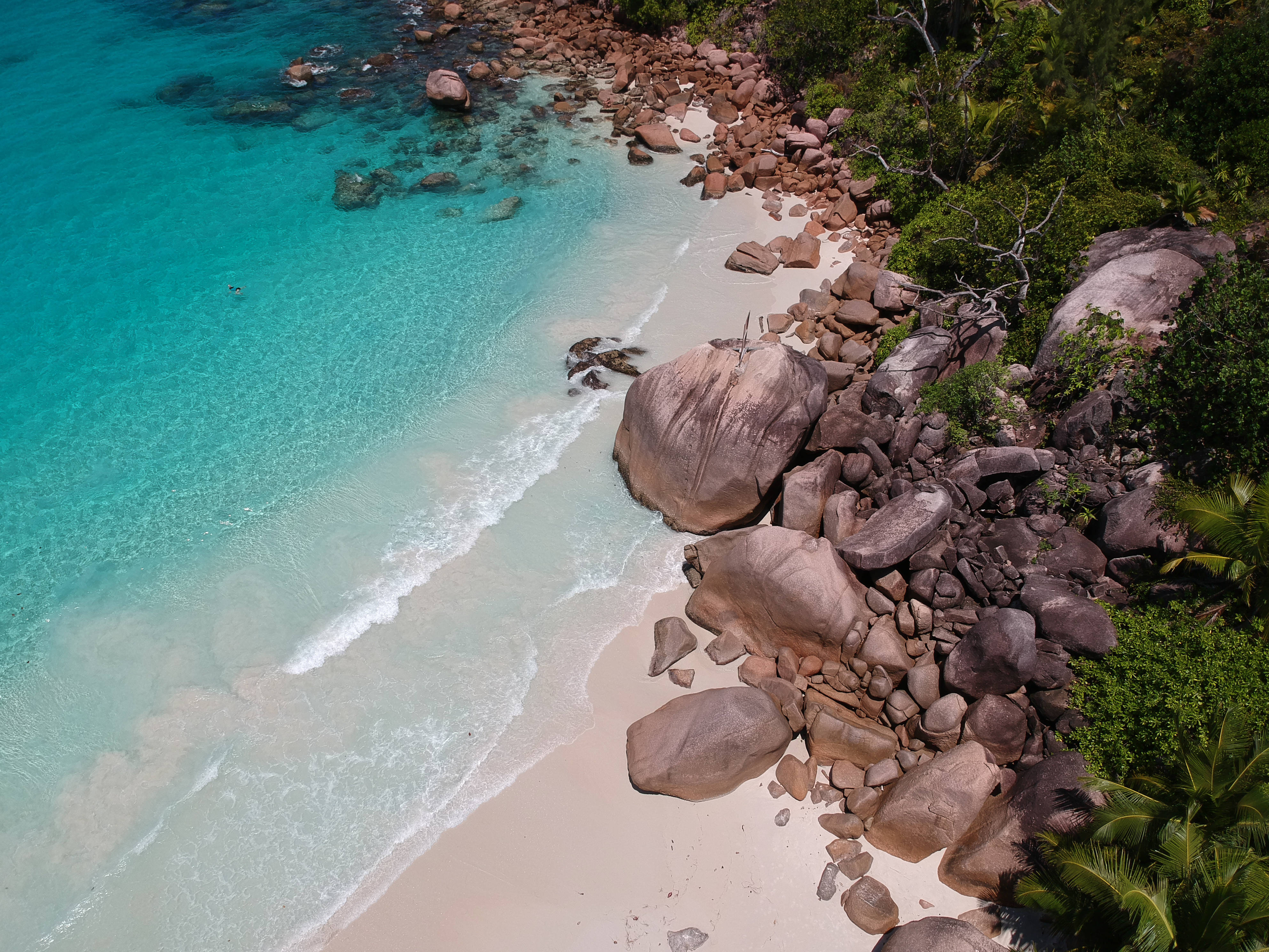 Seychelles, pristine tropical beach, turquoise waters, 4K Desktop Wallpaper