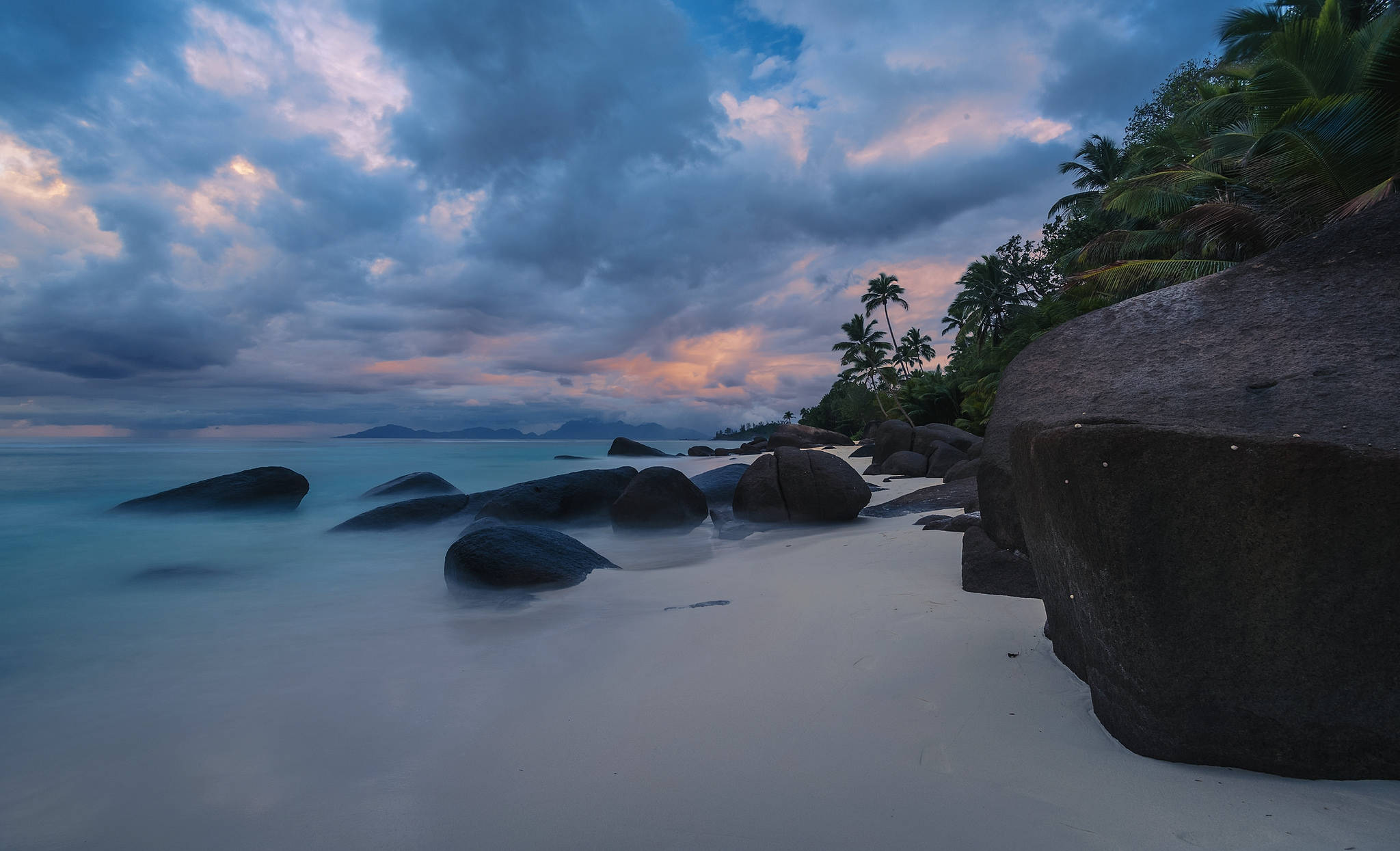 Seychelles, beachfront, rocks, Full HD Desktop Wallpaper