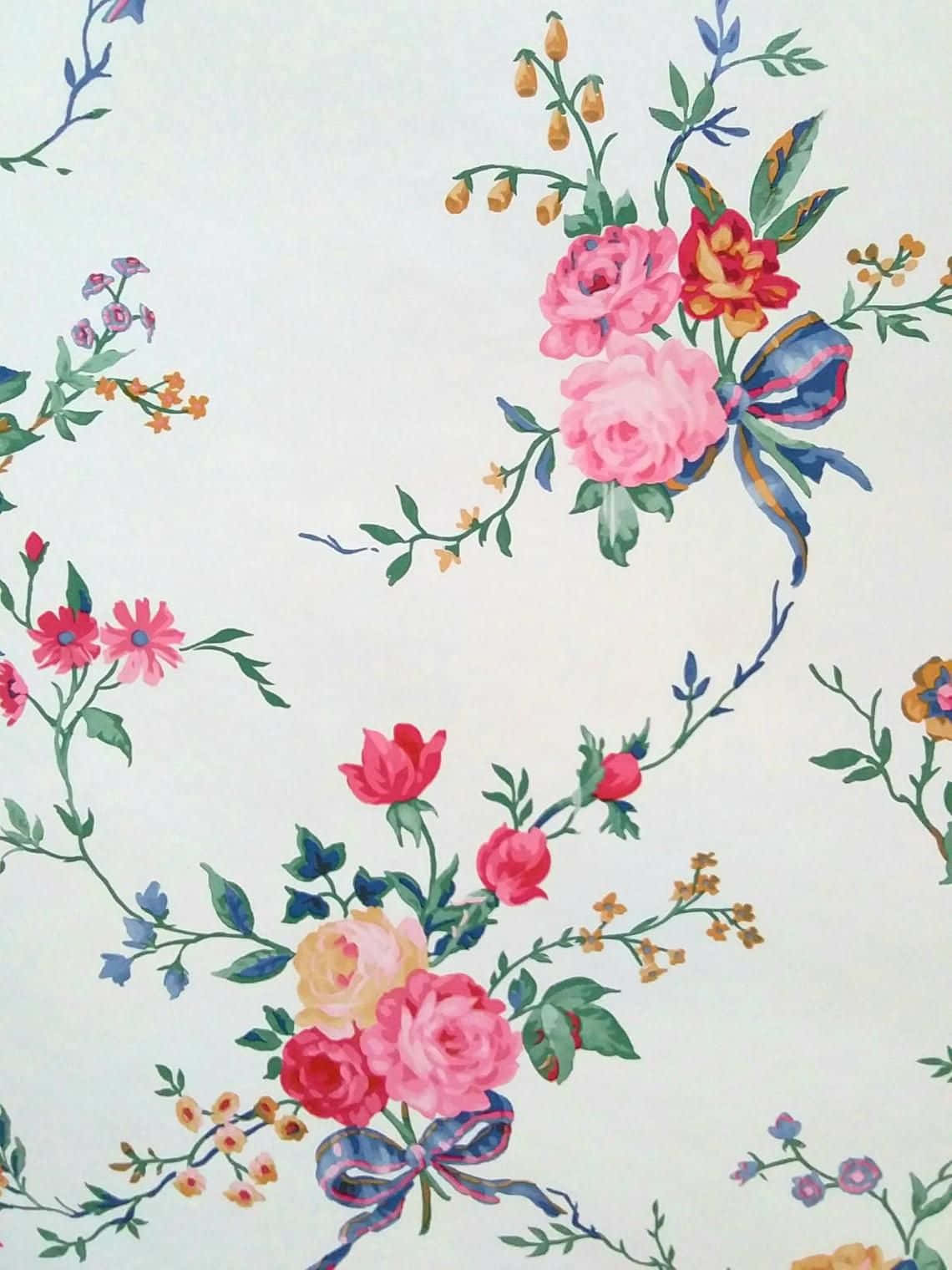 shabby chic, pink roses, orange blooms, HD Phone Wallpaper
