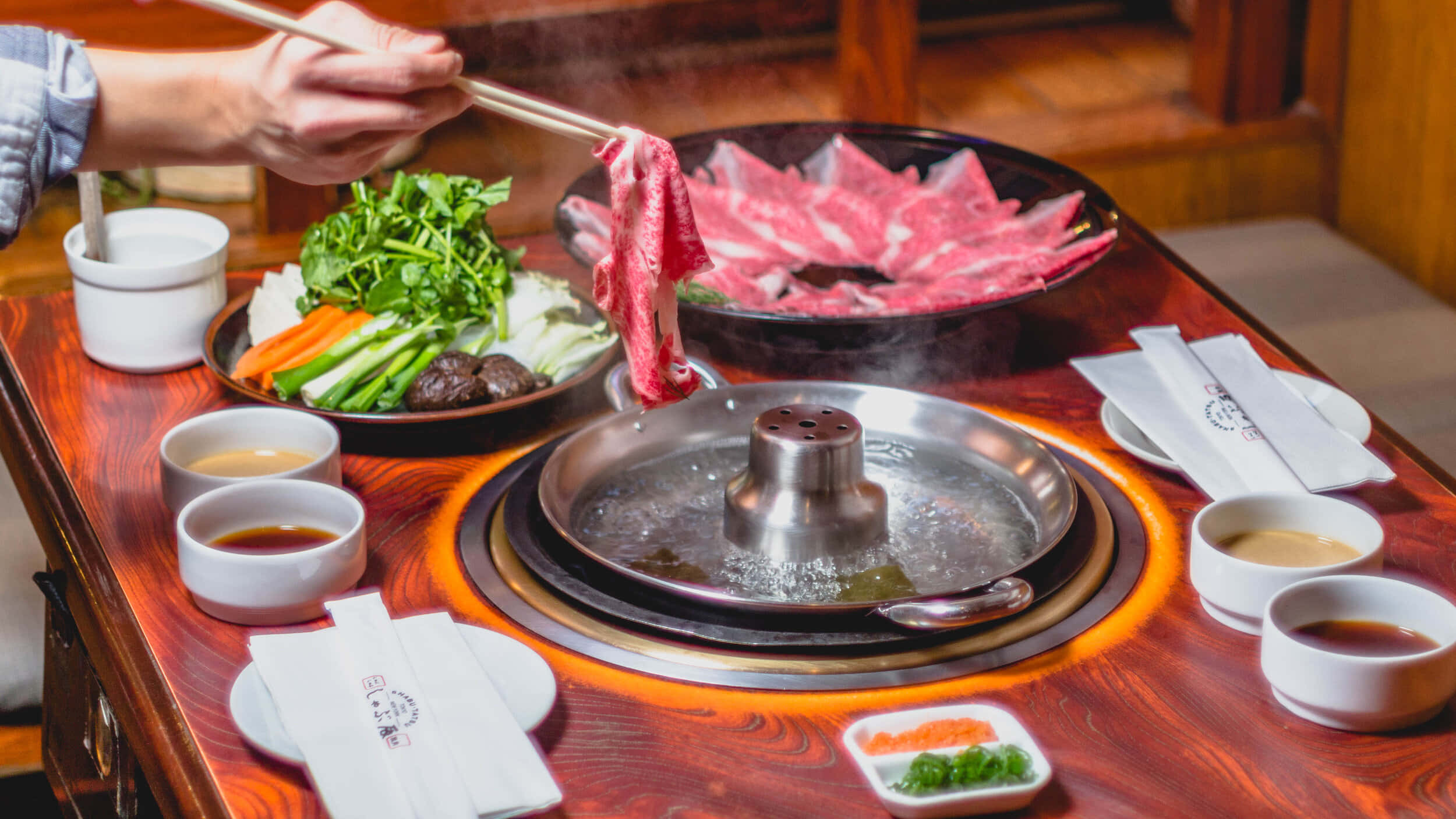 shabu-shabu, chopsticks, steaming hot pot, Full HD Desktop Wallpaper