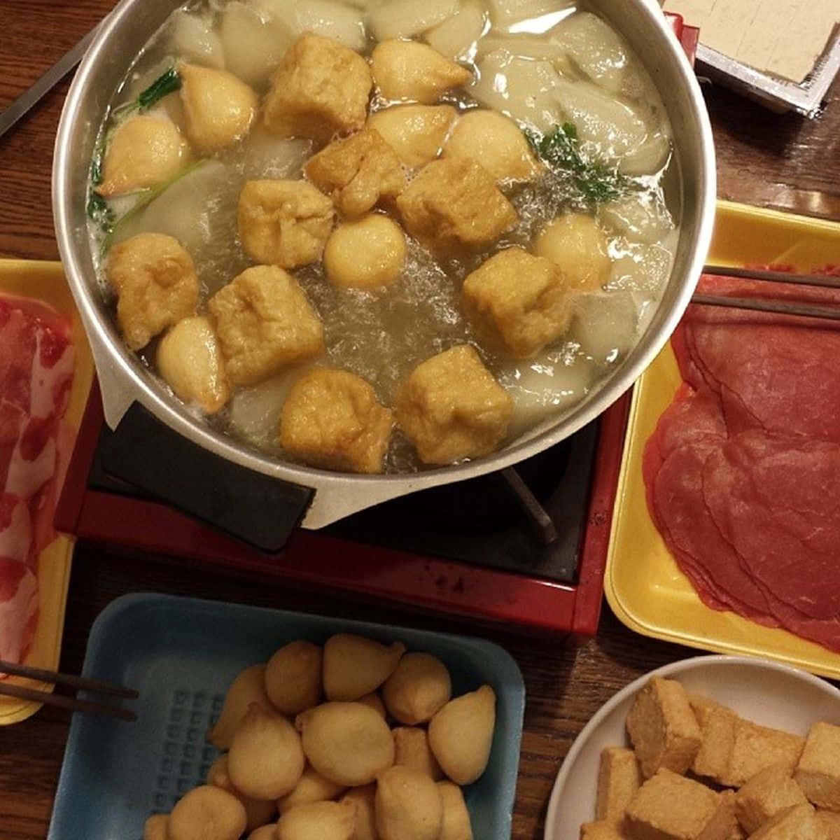 Shabu-shabu, pot, tofu, SD Desktop Wallpaper