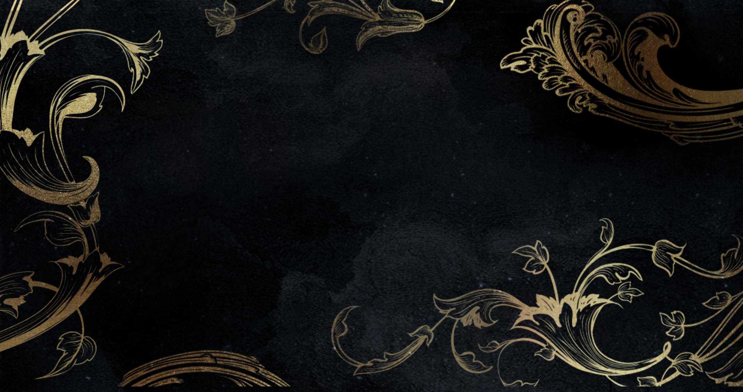 Shadow and Bone, golden filigree, textured black background, Full HD Desktop Wallpaper