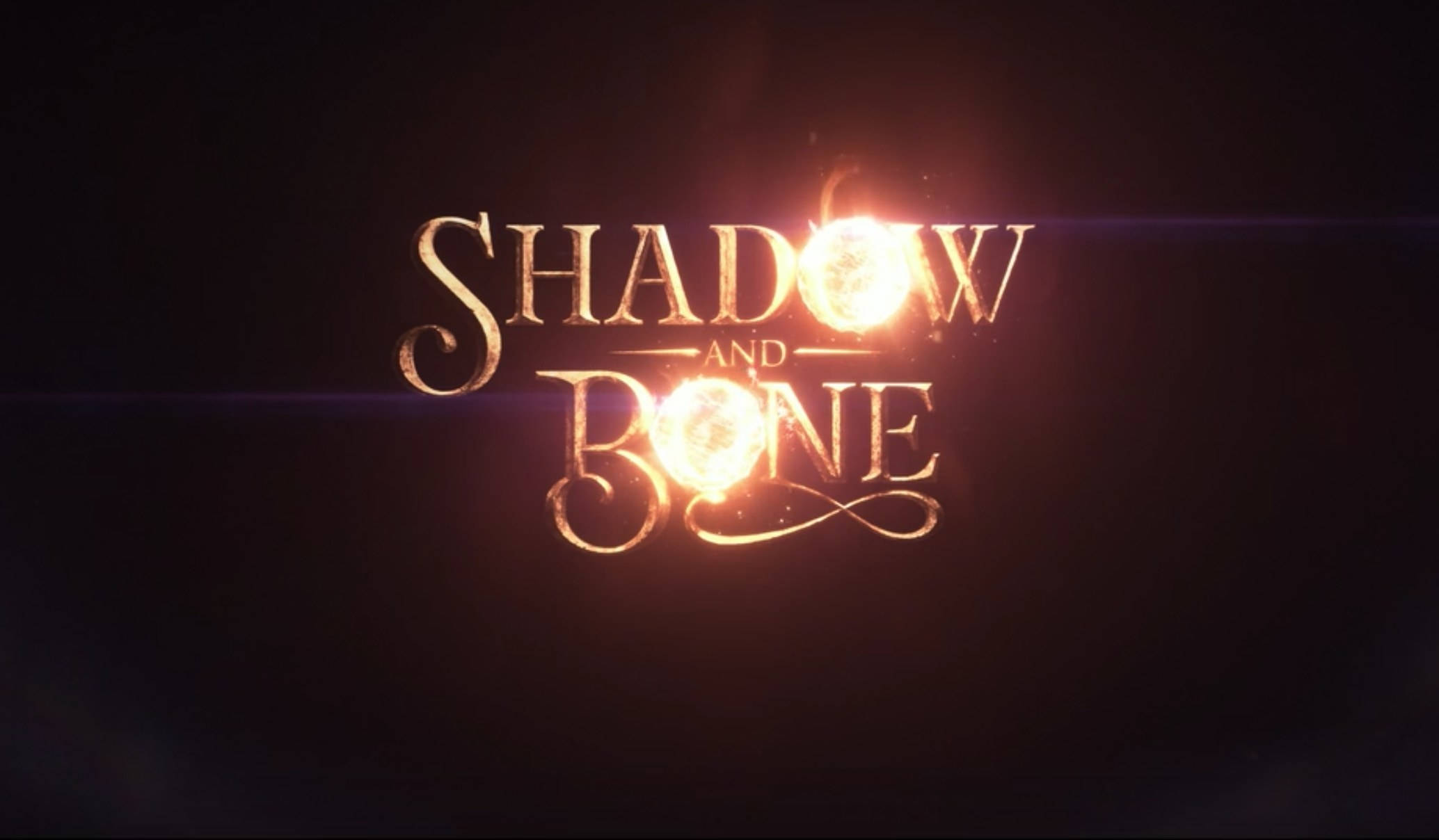 Shadow And Bone, fiery title, glowing golden, Full HD Desktop Wallpaper