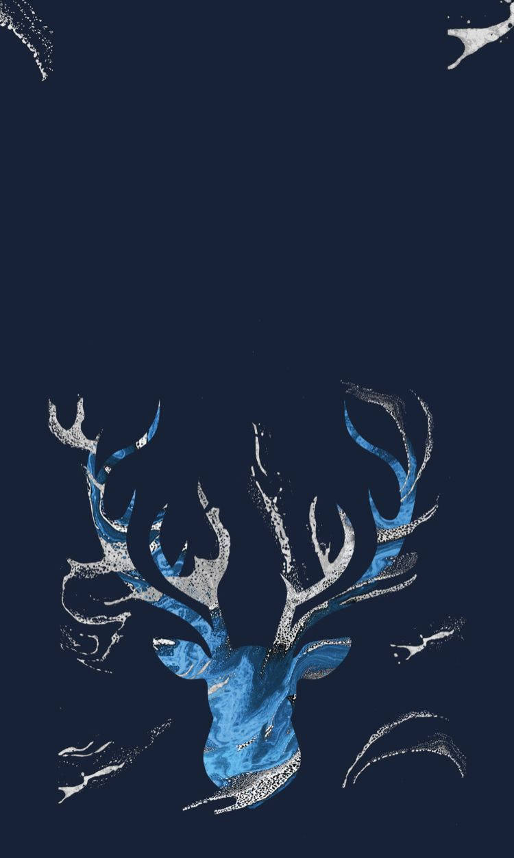 Shadow And Bone, snow deer, blue, SD Phone Wallpaper