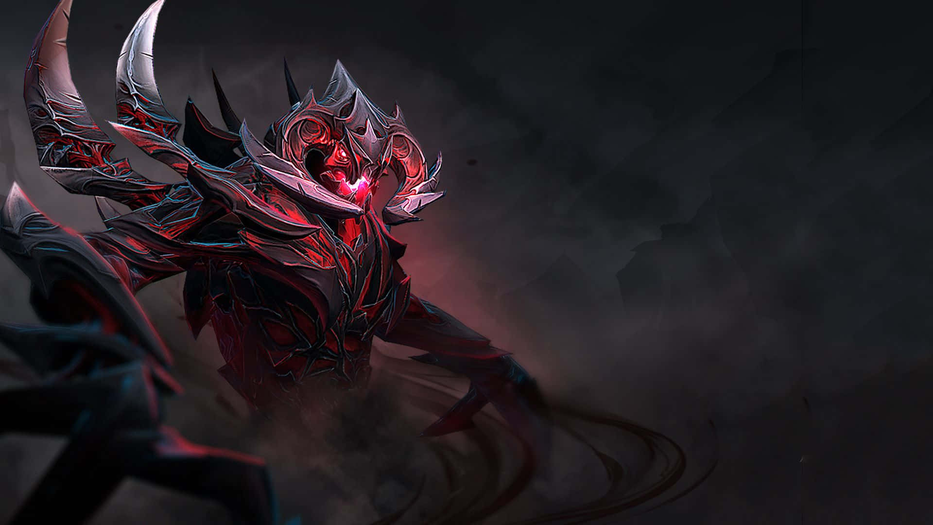 Shadow Fiend, glowing red eyes, jagged armor, Full HD Desktop Wallpaper