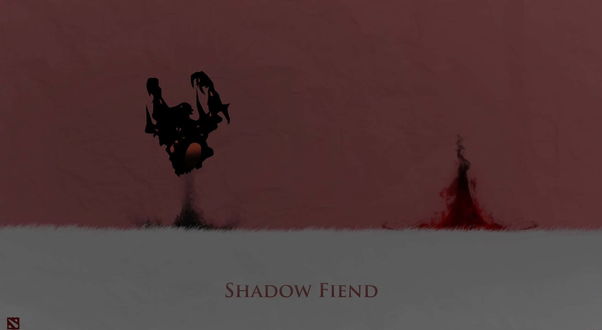 Shadow Fiend, glowing orange eyes, textured crimson background, Full HD Desktop Wallpaper
