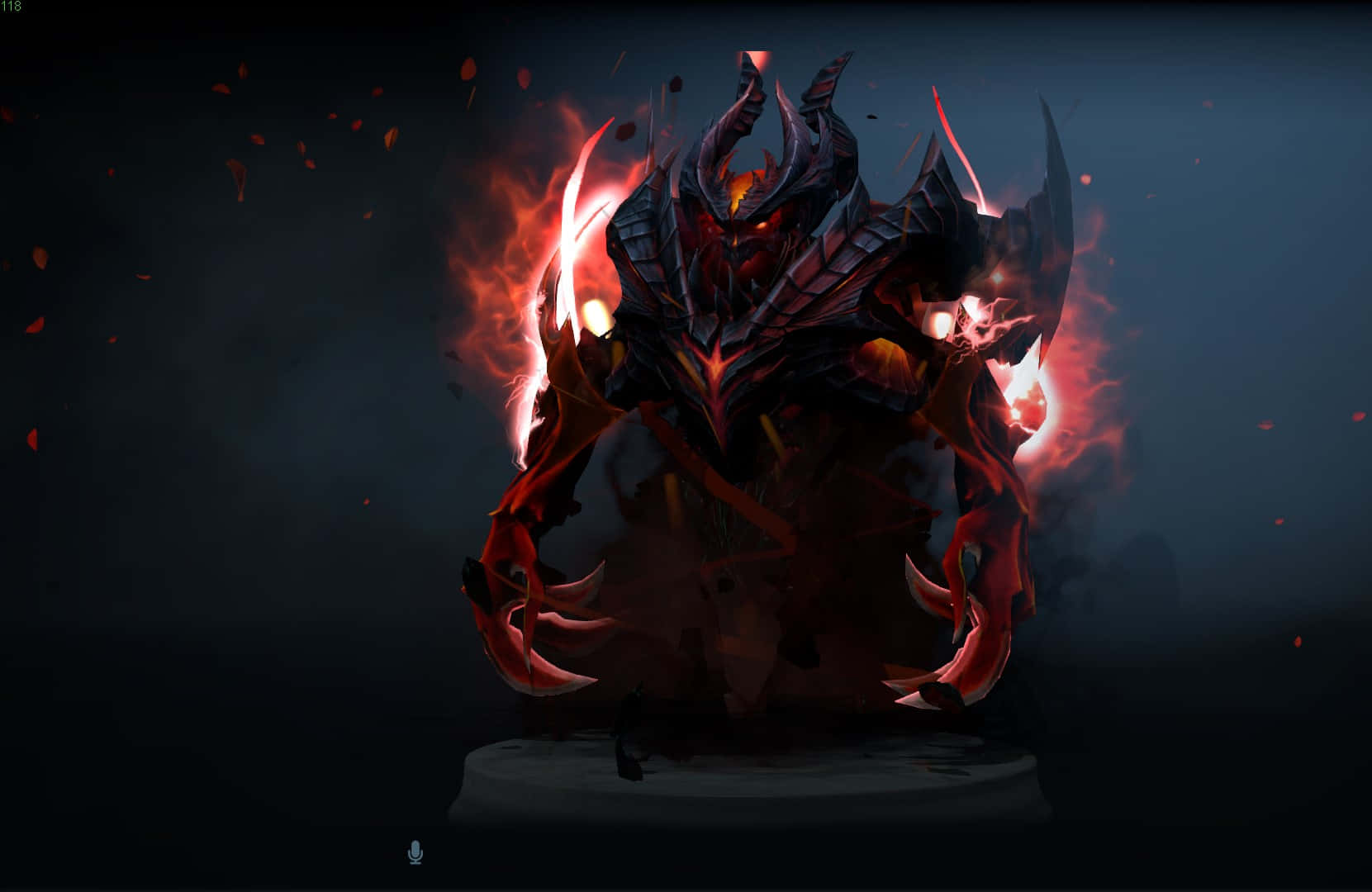 Shadow Fiend, glowing red eyes, fiery claws, HD Desktop Wallpaper