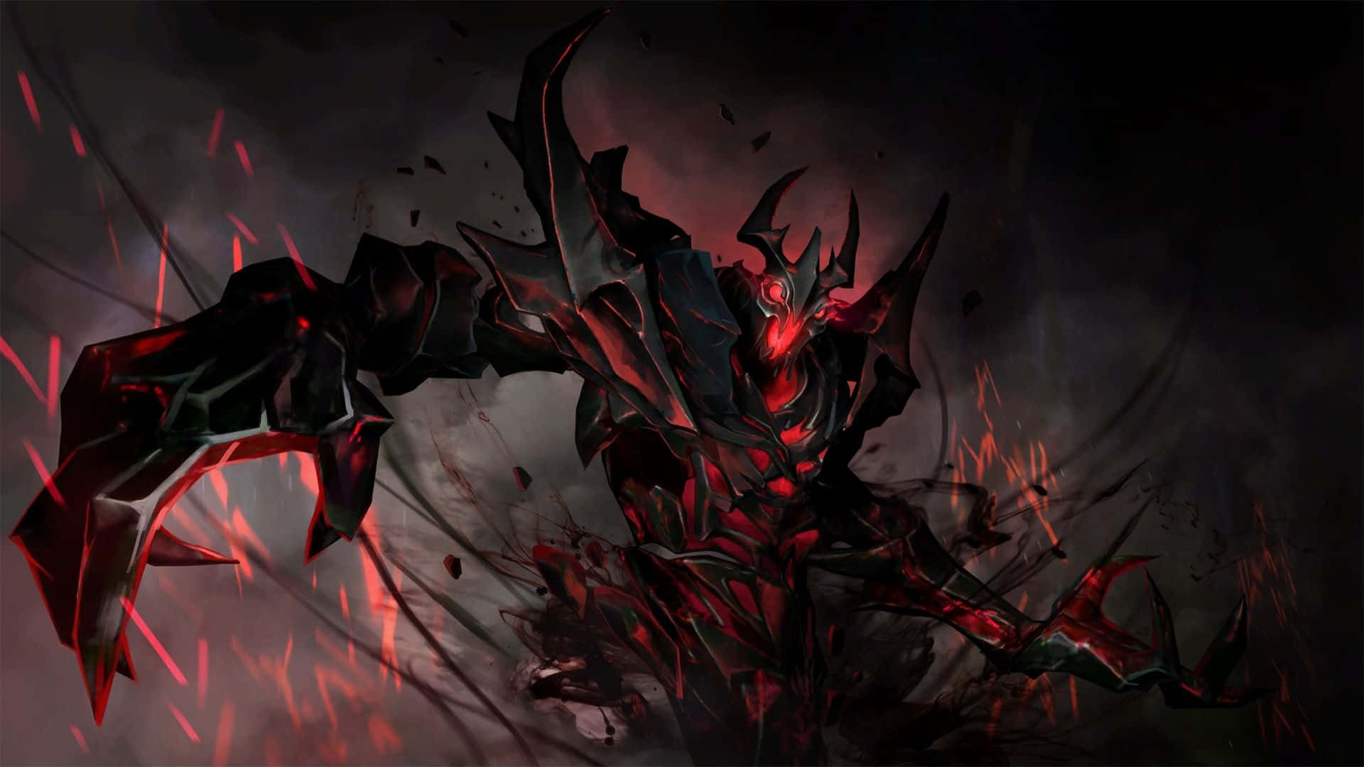 Shadow Fiend, dark red, black armored, Full HD Desktop Wallpaper