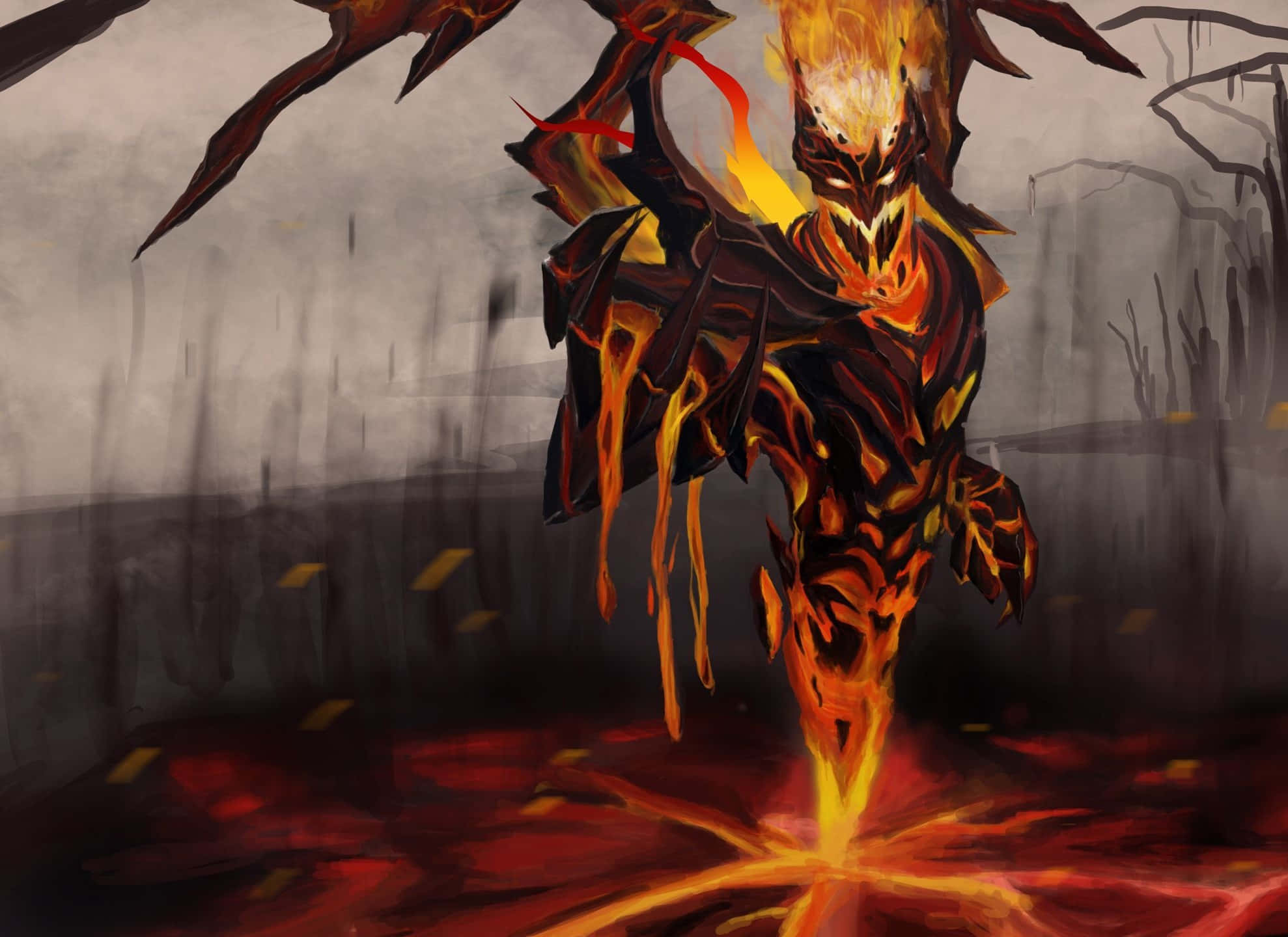 Shadow Fiend, 1978, lava field, Full HD Desktop Wallpaper