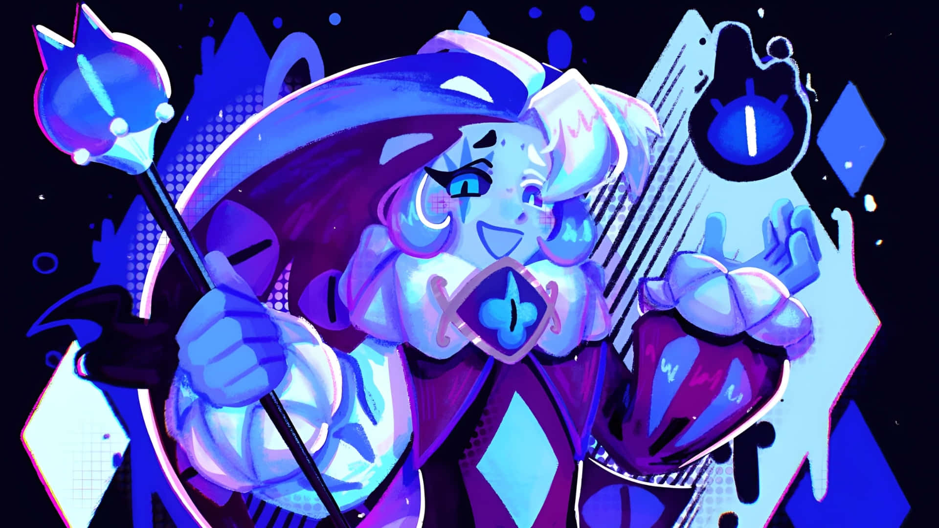 Shadow Milk Cookie, blue, purple, Full HD Desktop Wallpaper