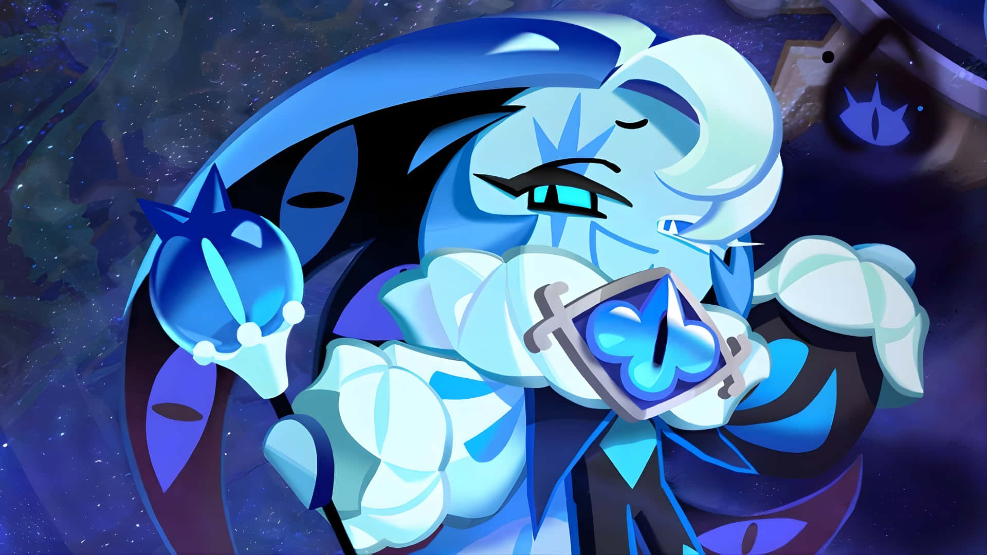 Shadow Milk Cookie, starry eyes, icy hair, Full HD Desktop Wallpaper