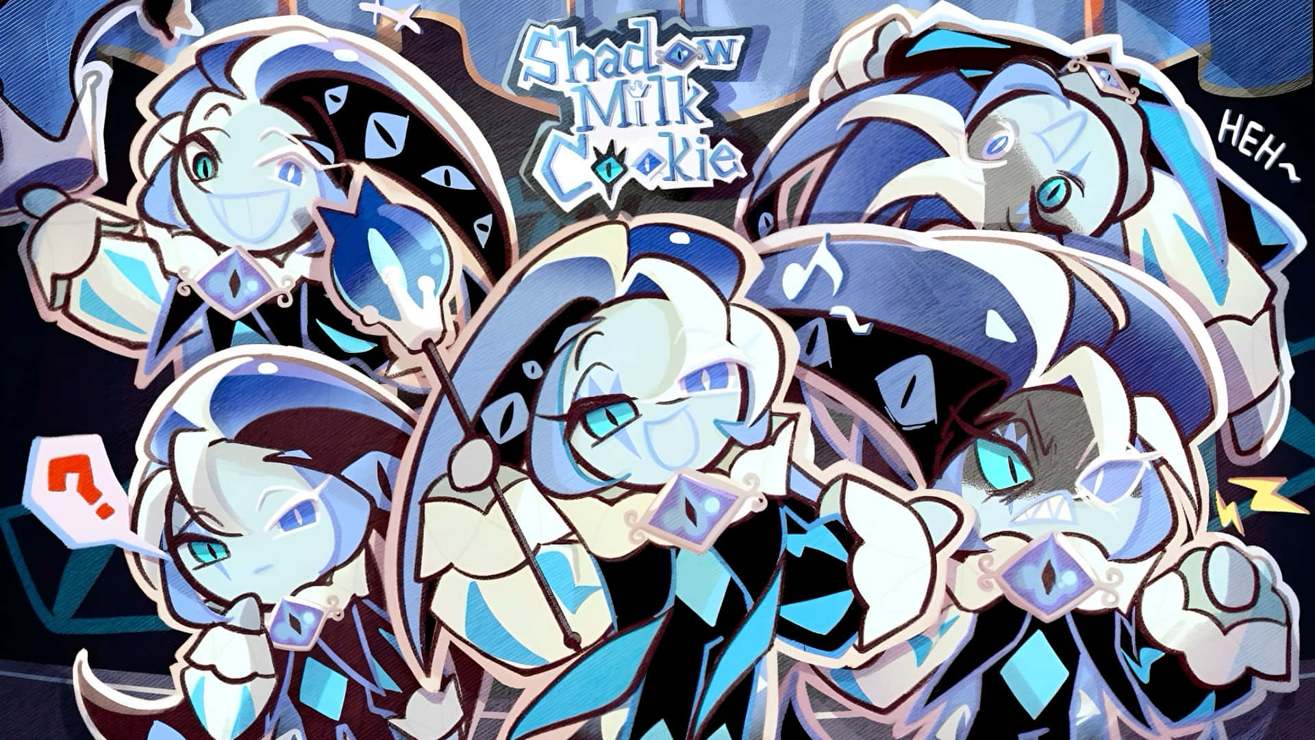 Shadow Milk Cookie, blue, white, Full HD Desktop Wallpaper