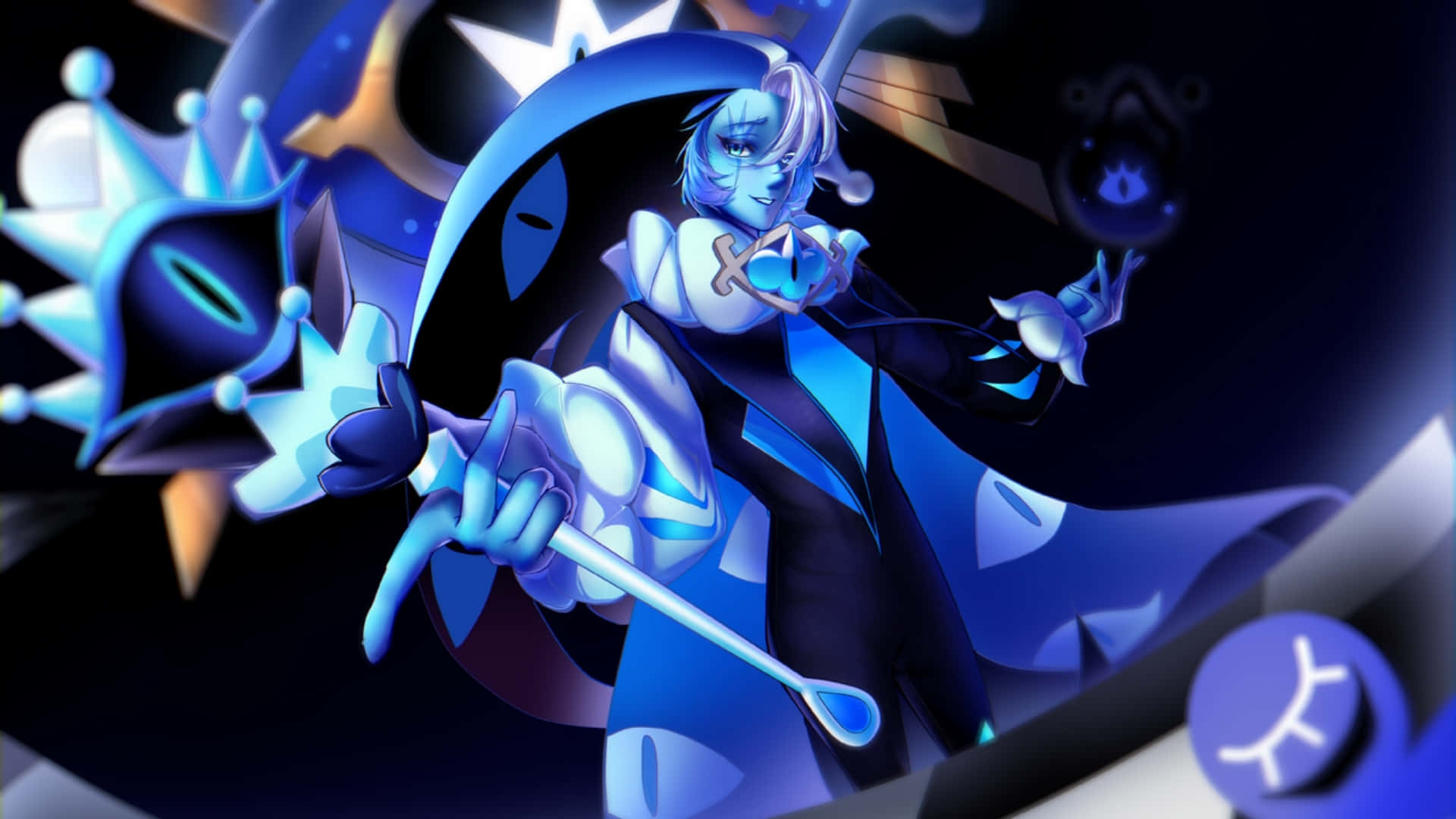 Shadow Milk Cookie, blue, black, Full HD Desktop Wallpaper