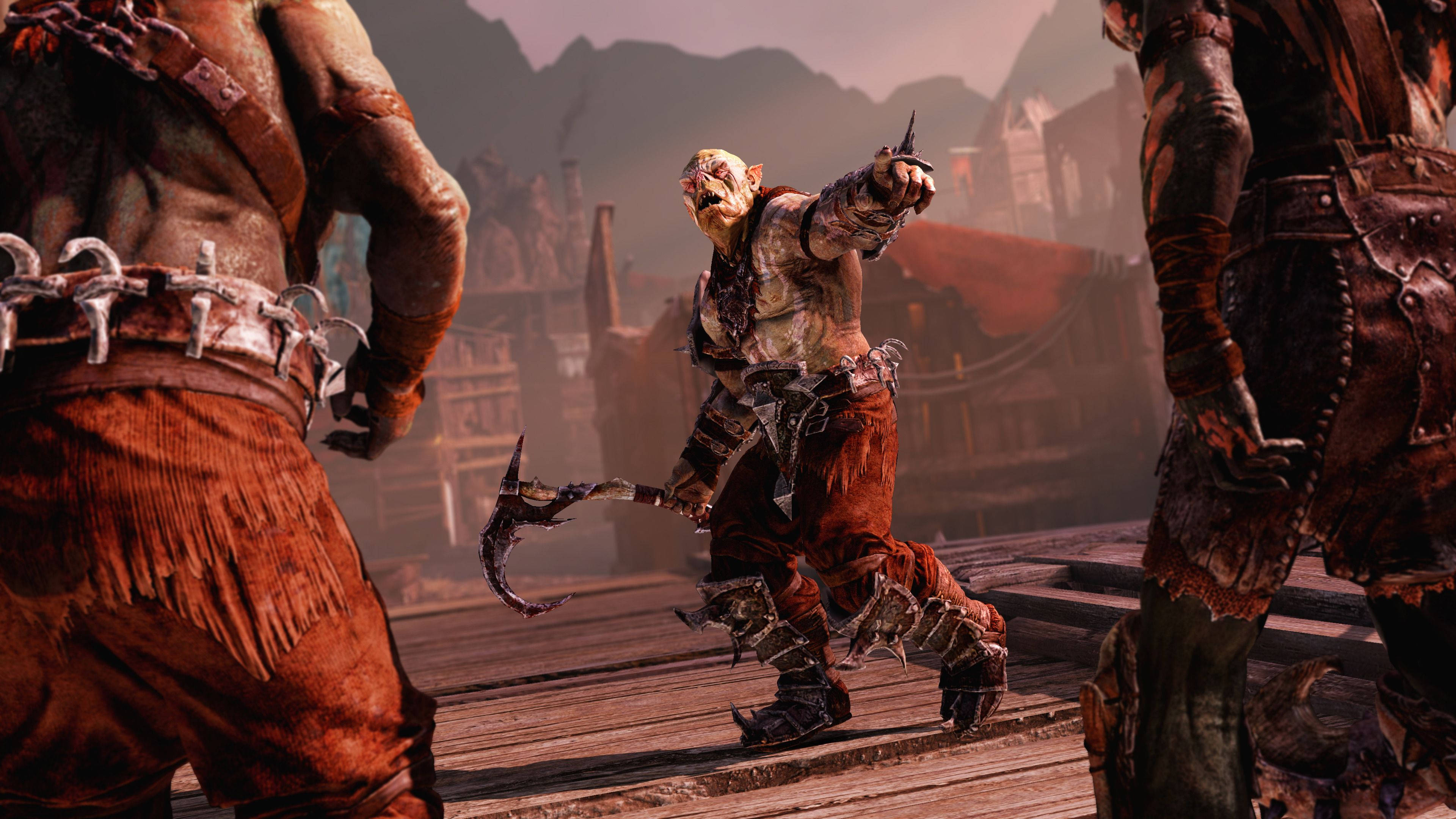 Shadow of Mordor, orc warrior, spiked mace, 4K Desktop Wallpaper