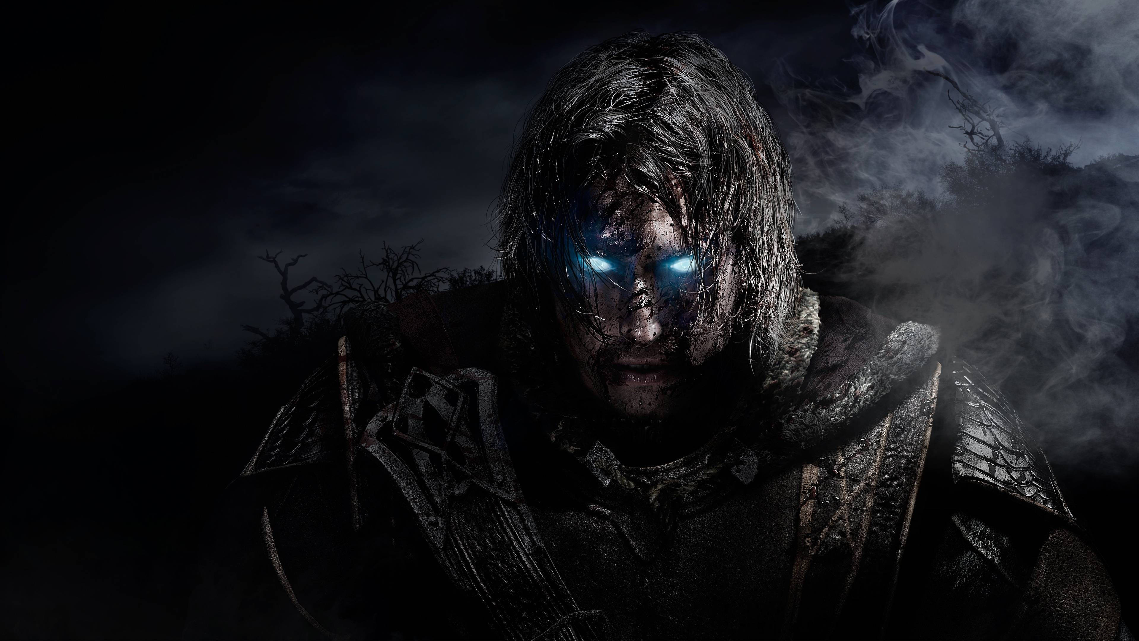 Shadows Of Mordor, 8K Gaming, glowing blue eyes, 4K Desktop Wallpaper
