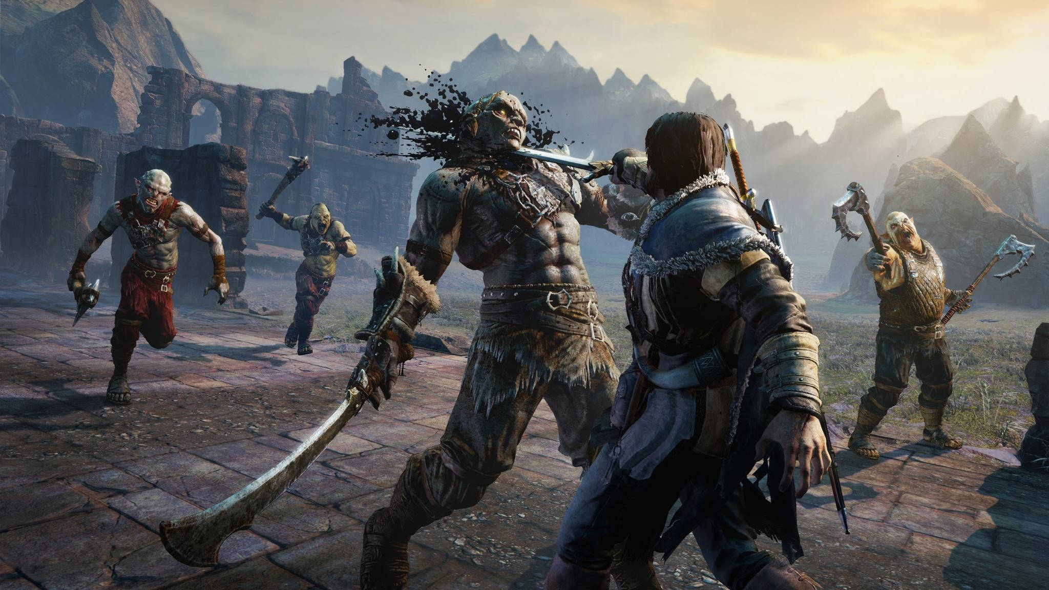 Shadow Of Mordor, warrior, giant orc, Full HD Desktop Wallpaper