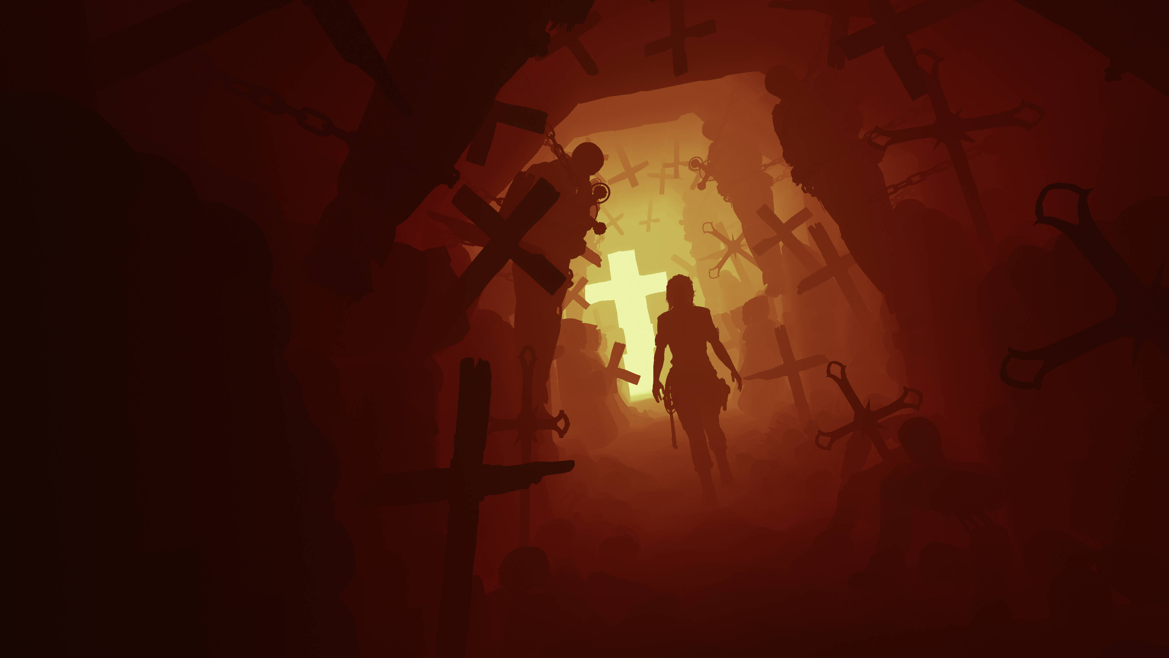 Shadow Of The Tomb Raider, ominous tomb, tunnel, 4K Desktop Wallpaper
