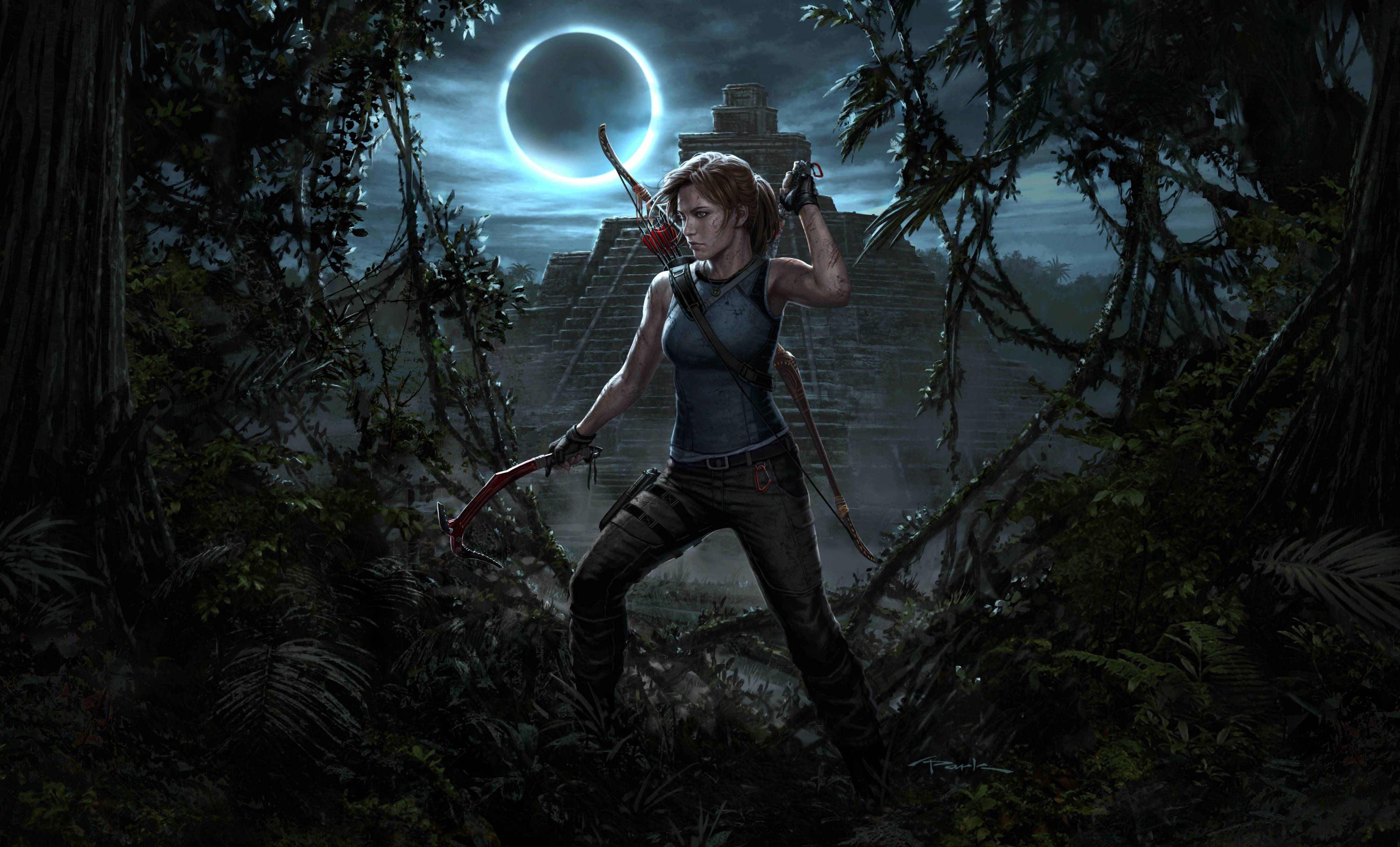 Shadow of the Tomb Raider, female adventurer, jungle, 4K Desktop Wallpaper