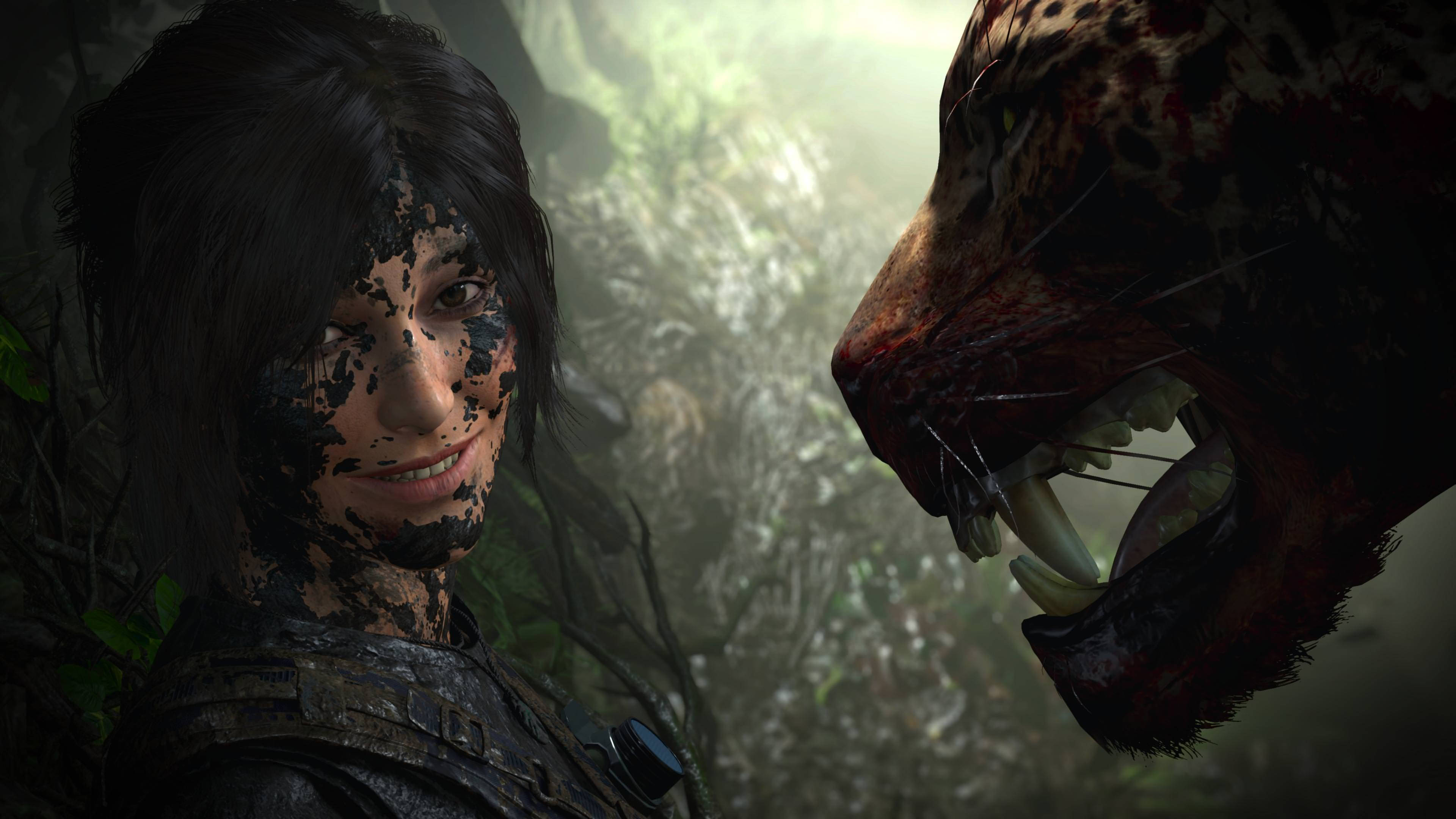Shadow Of The Tomb Raider, jaguar, mud-streaked face, 4K Desktop Wallpaper