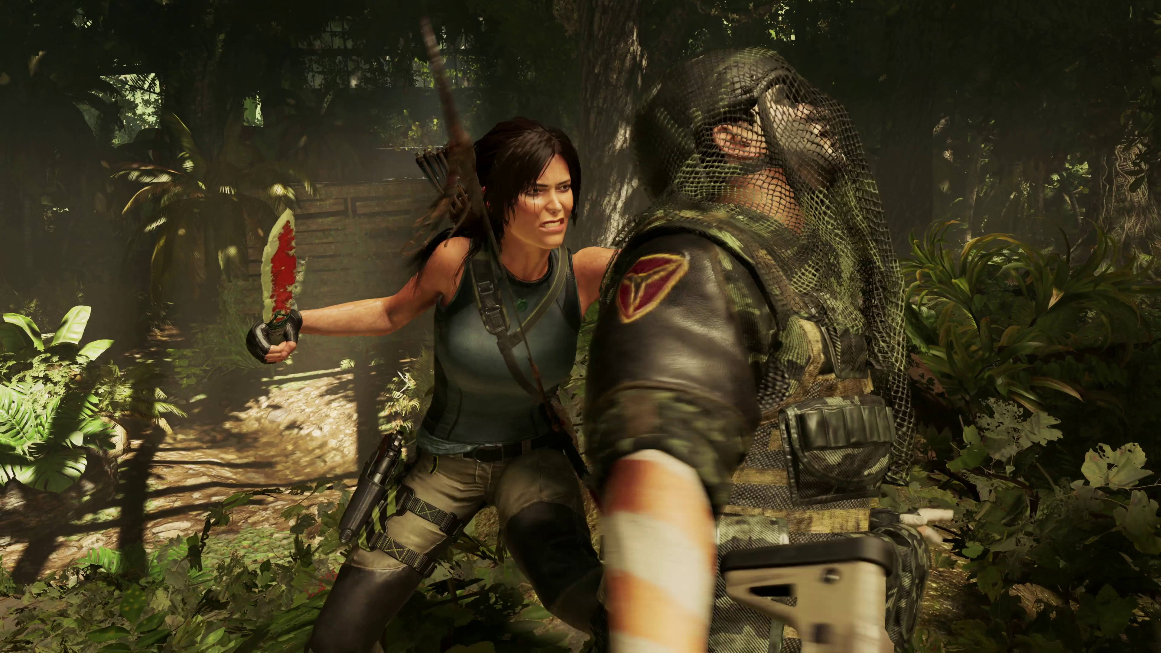 Shadow Of The Tomb Raider, knife strike, female adventurer, 4K Desktop Wallpaper
