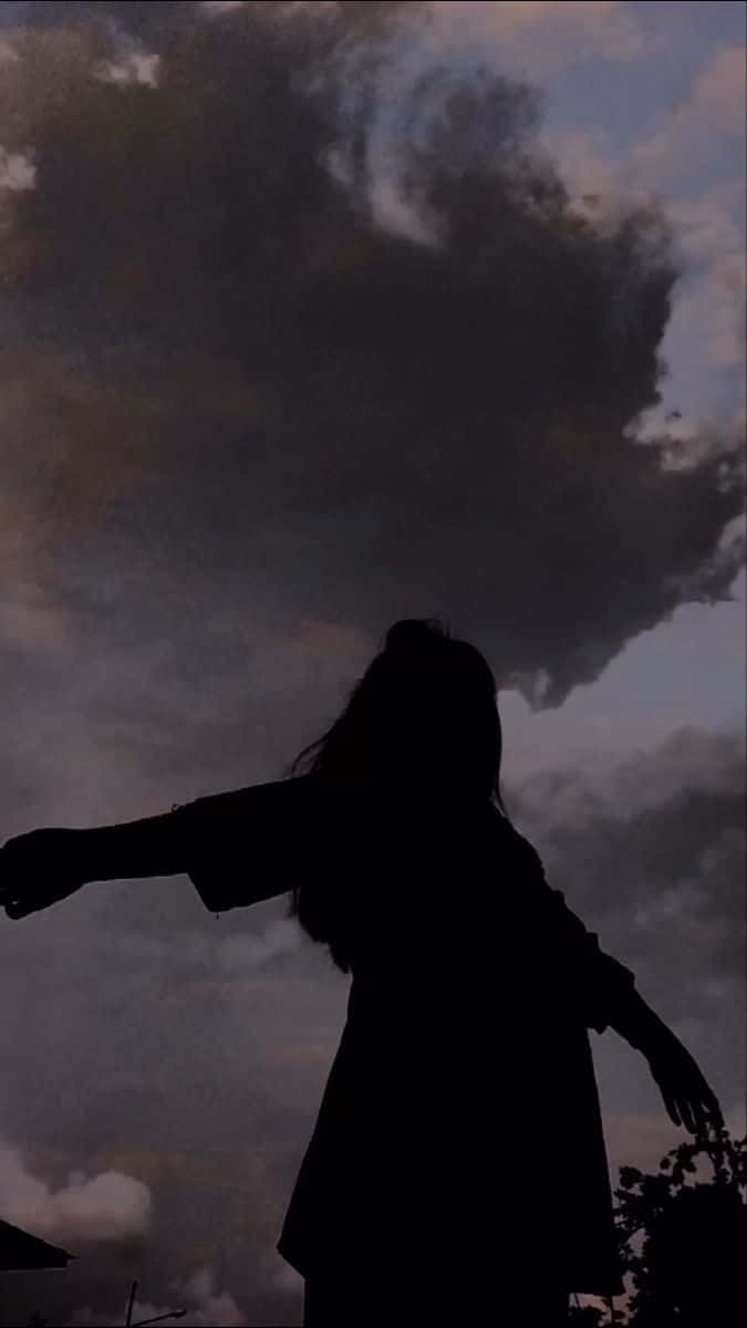 Shadow Pfp, silhouette, cloudy sky, SD Phone Wallpaper