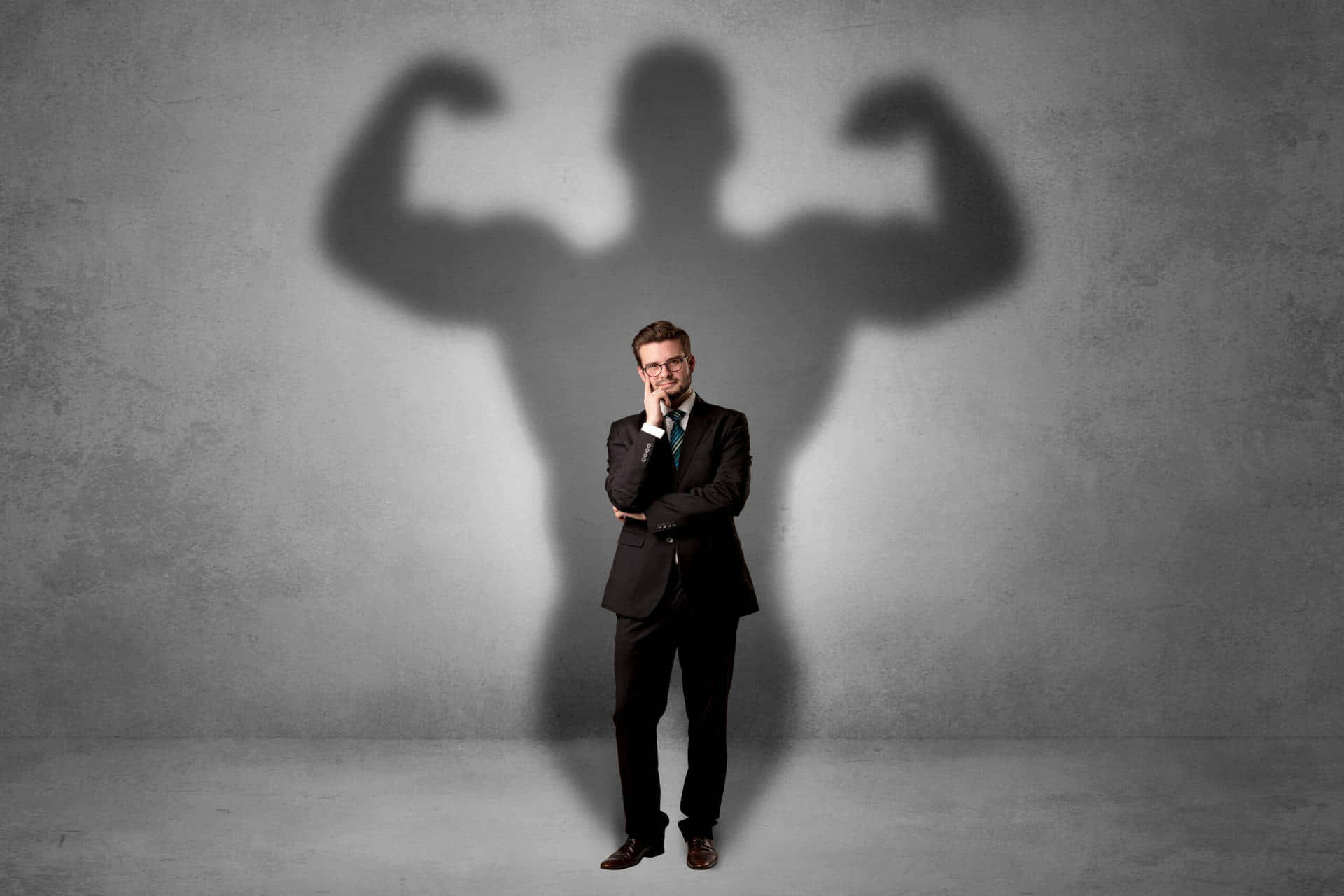 haughty office worker, suit, shadow, Full HD Desktop Wallpaper