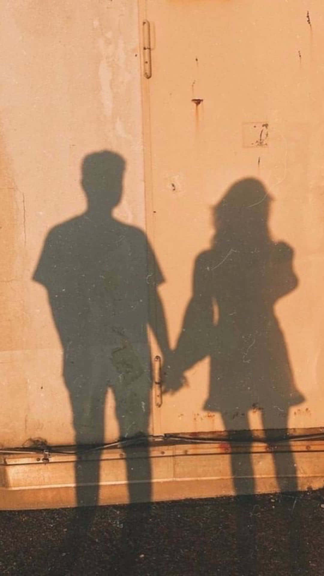 couple, silhouettes, holding hands, Full HD Phone Wallpaper