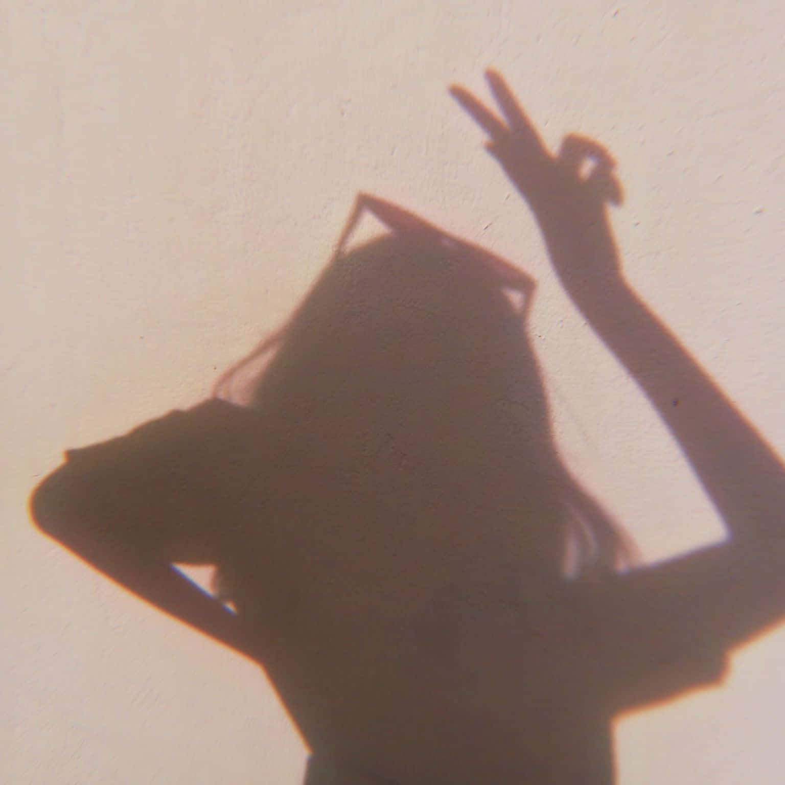 shadow, wall, peace sign, HD Desktop Wallpaper