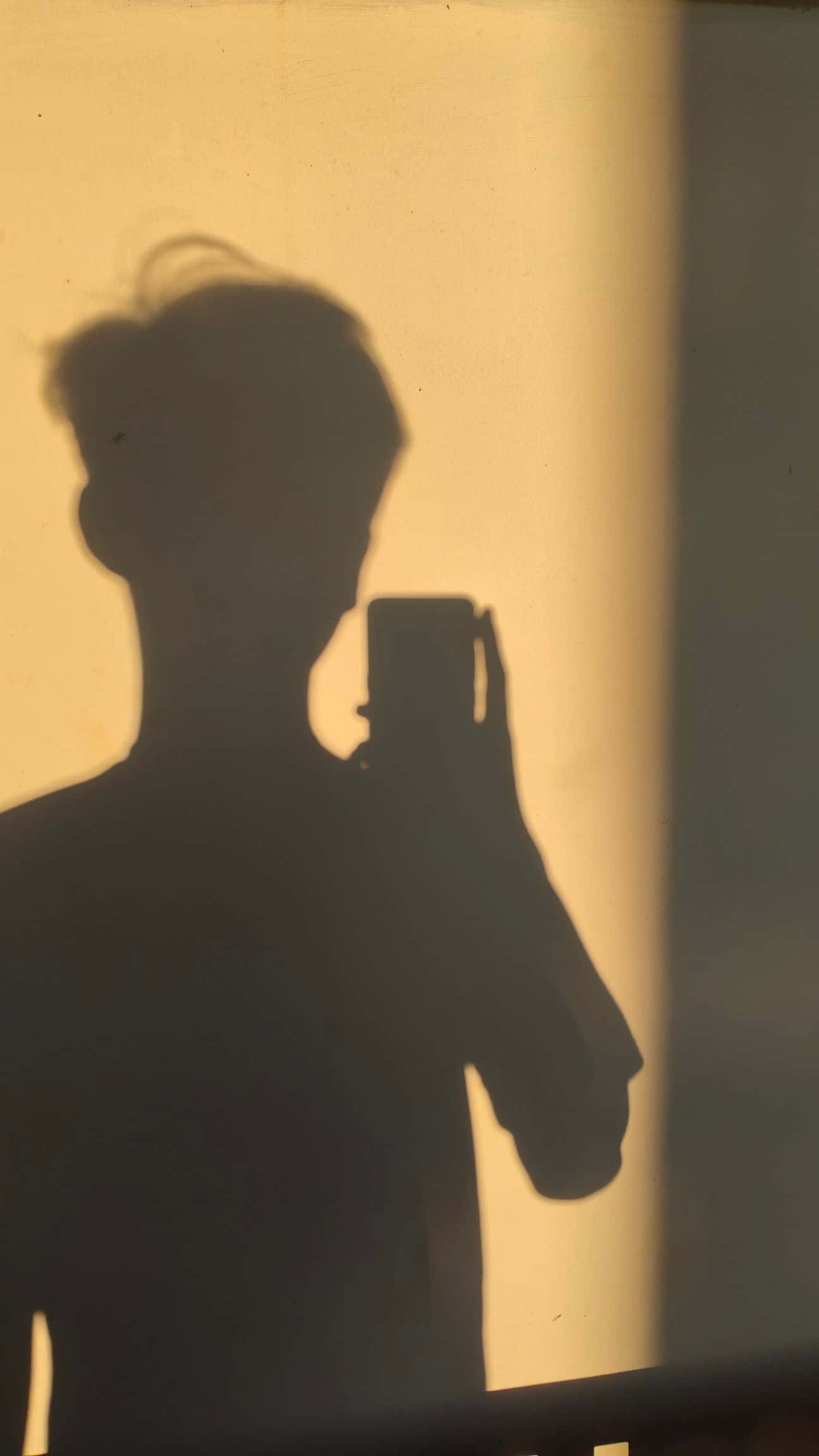 teenage boy, shadow, warm yellow wall, Full HD Phone Wallpaper