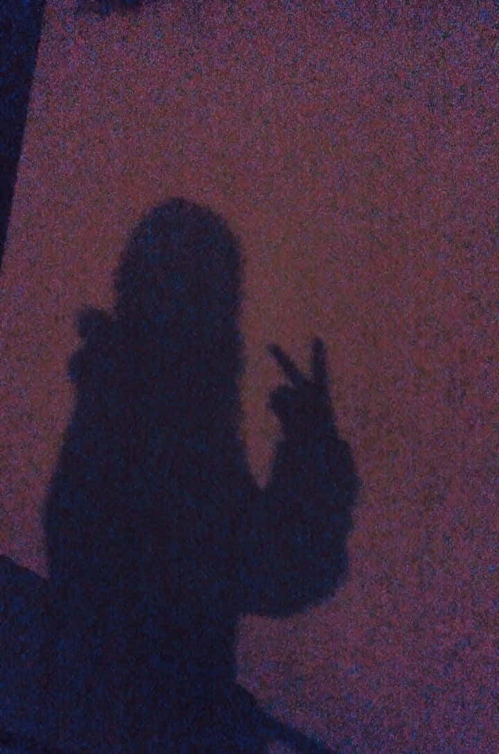 peace sign, dark silhouette, textured wall, SD Phone Wallpaper