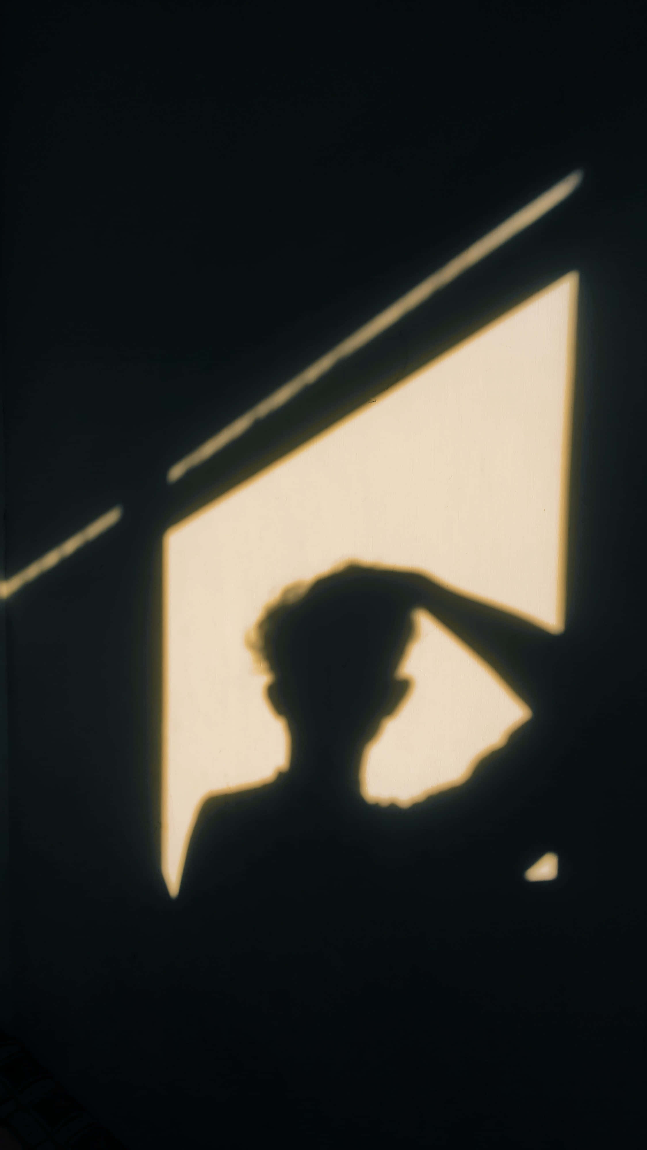 young boy, silhouette, dim room, 4K Phone Wallpaper