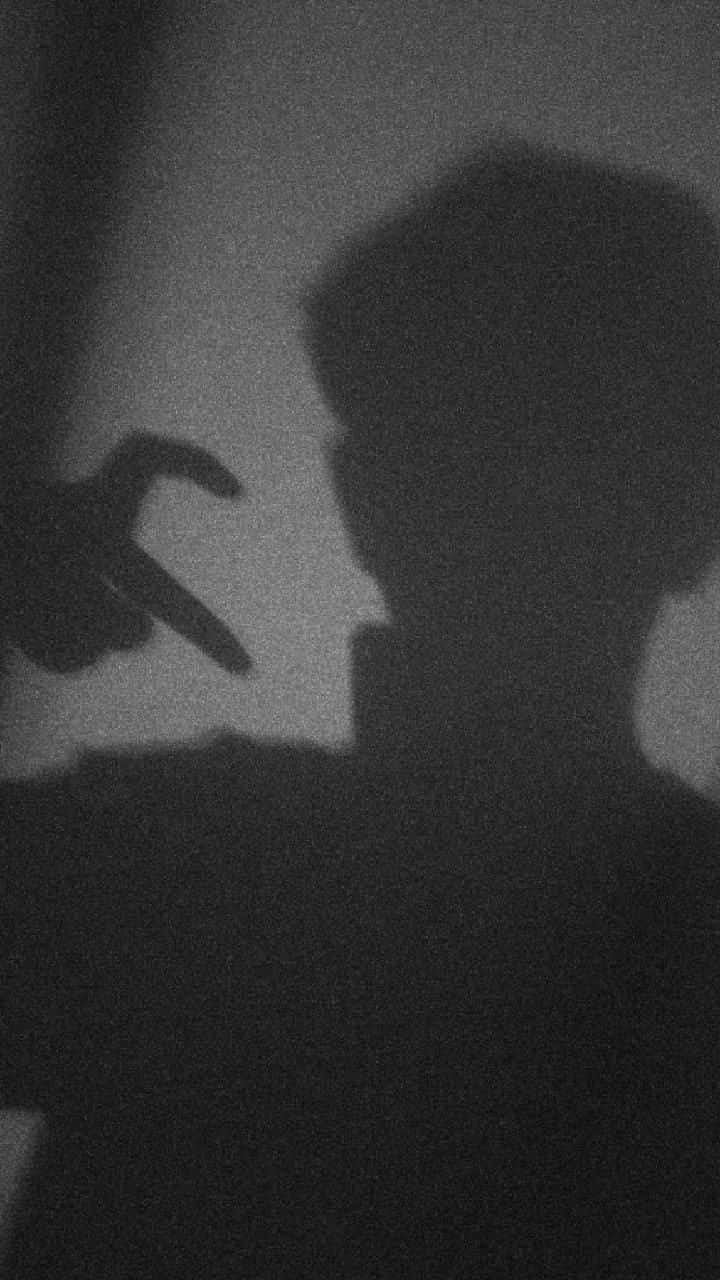half heart shadow pfp, black and white shadow, person, HD Phone Wallpaper