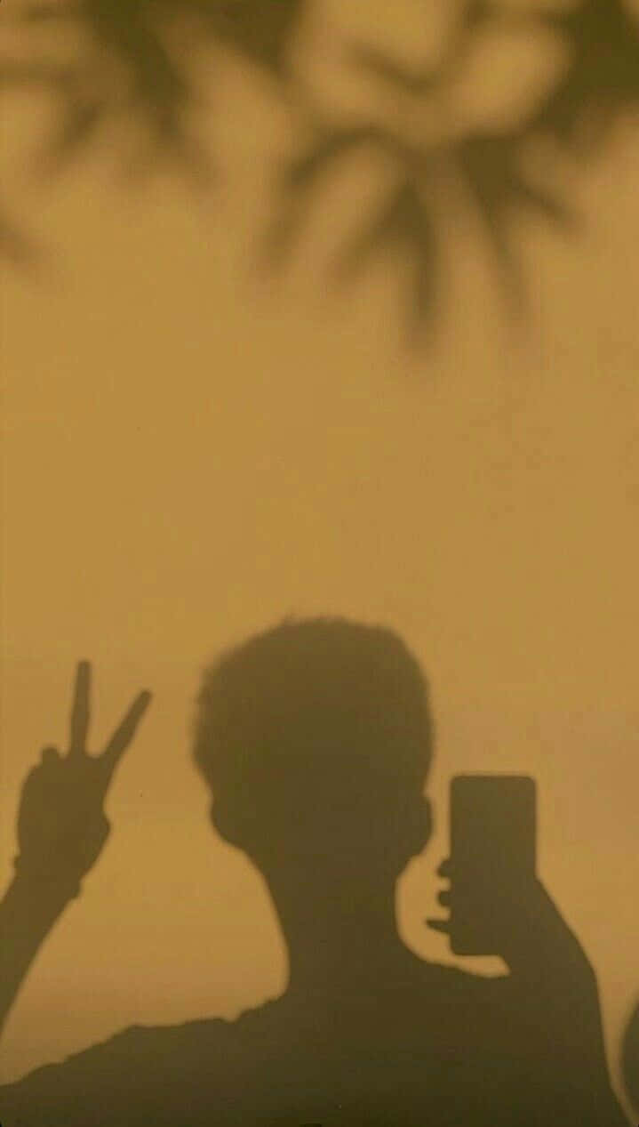 Peace Sign Shadow PFP, silhouette, phone, SD Phone Wallpaper