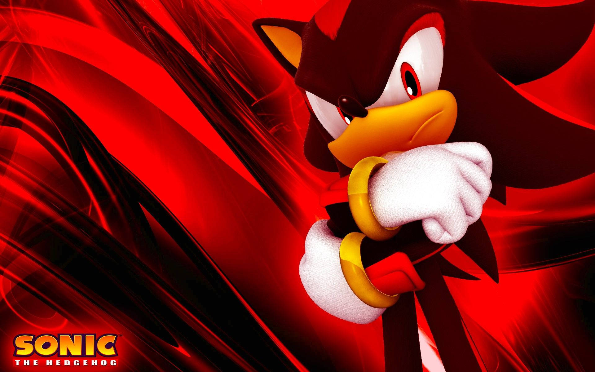 Shadow The Hedgehog, red aesthetic, swirling red and black background, Full HD Desktop Wallpaper