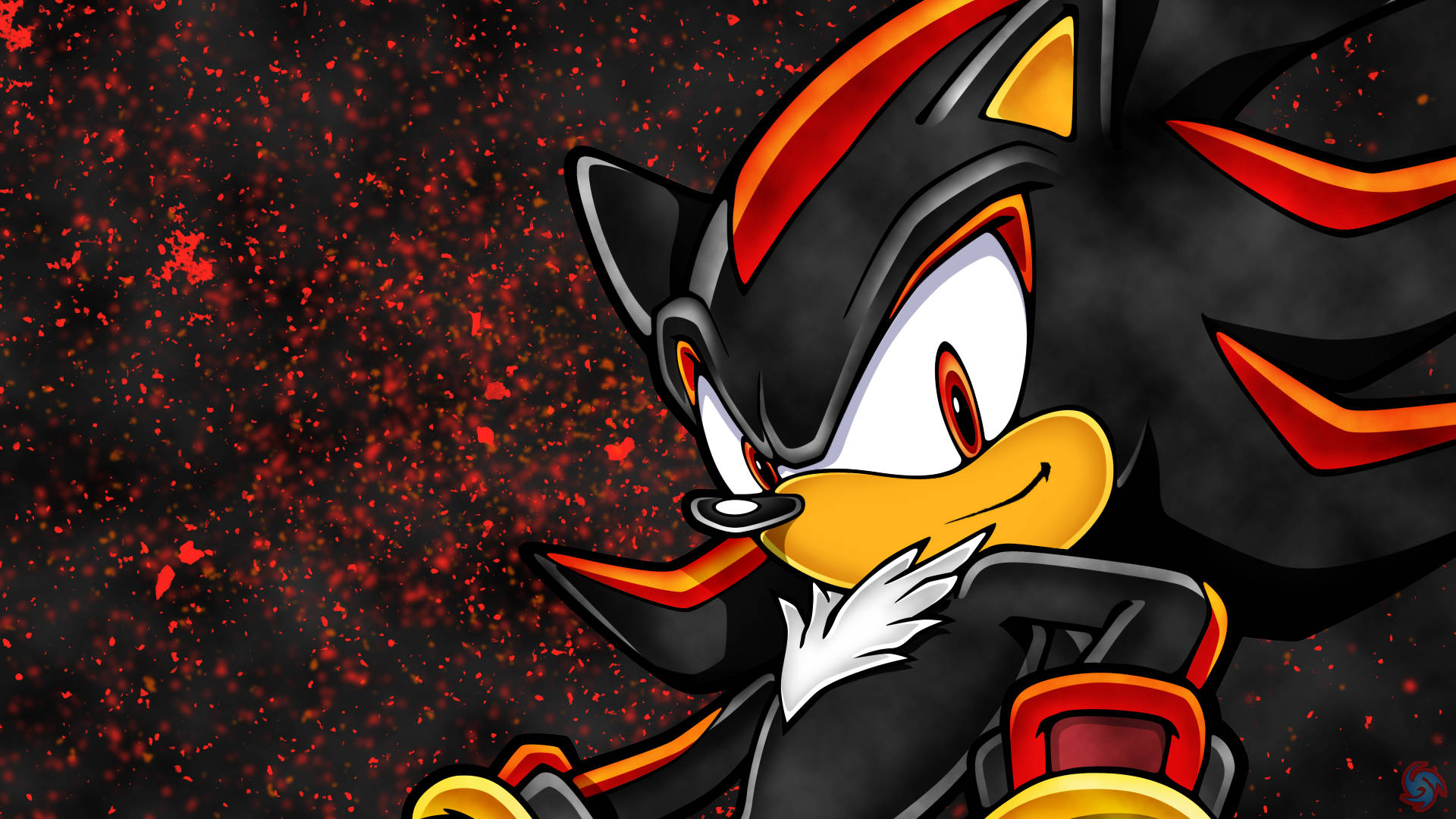 Shadow The Hedgehog, Proud Cartoon, dark background, Full HD Desktop Wallpaper