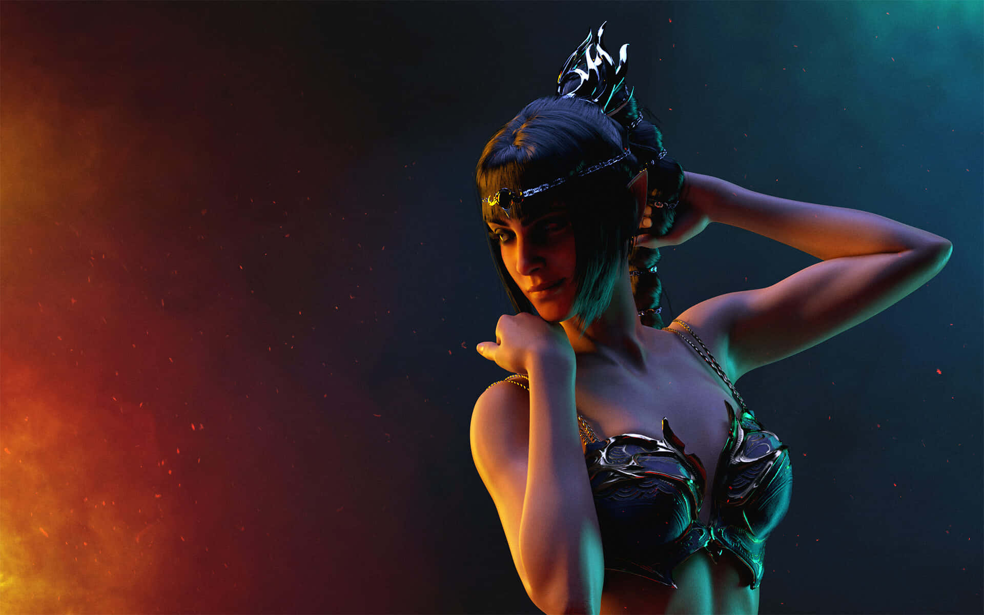 Shadowheart, dark hair, ornate headpiece, Full HD Desktop Wallpaper