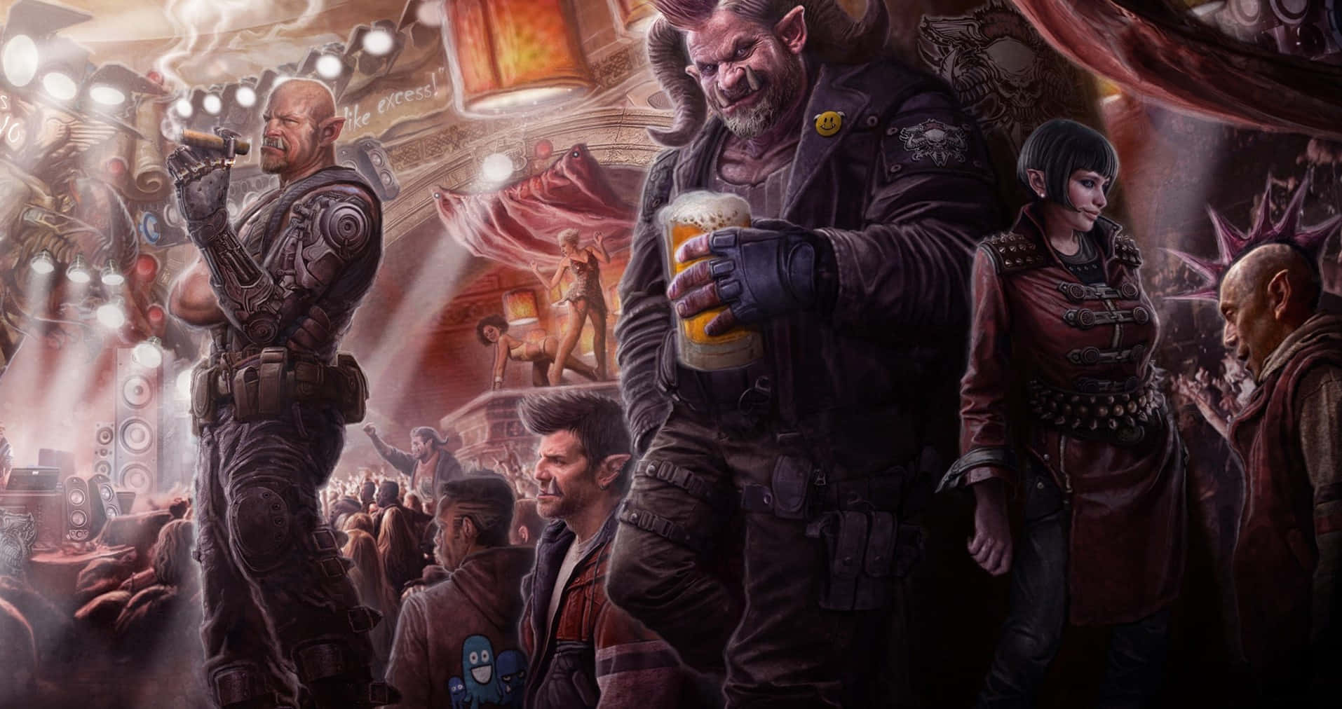 Shadowrun, demonic patrons, glowing lights, HD Desktop Wallpaper