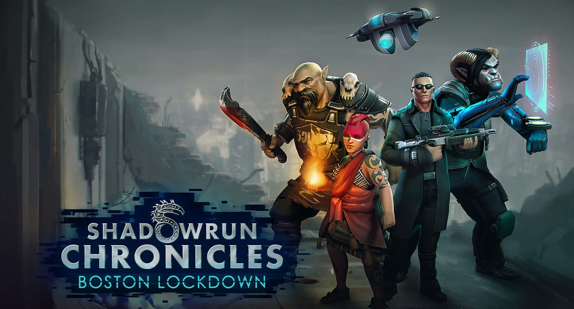 Shadowrun, cyberpunk mercenaries, glowing tech, Full HD Desktop Wallpaper