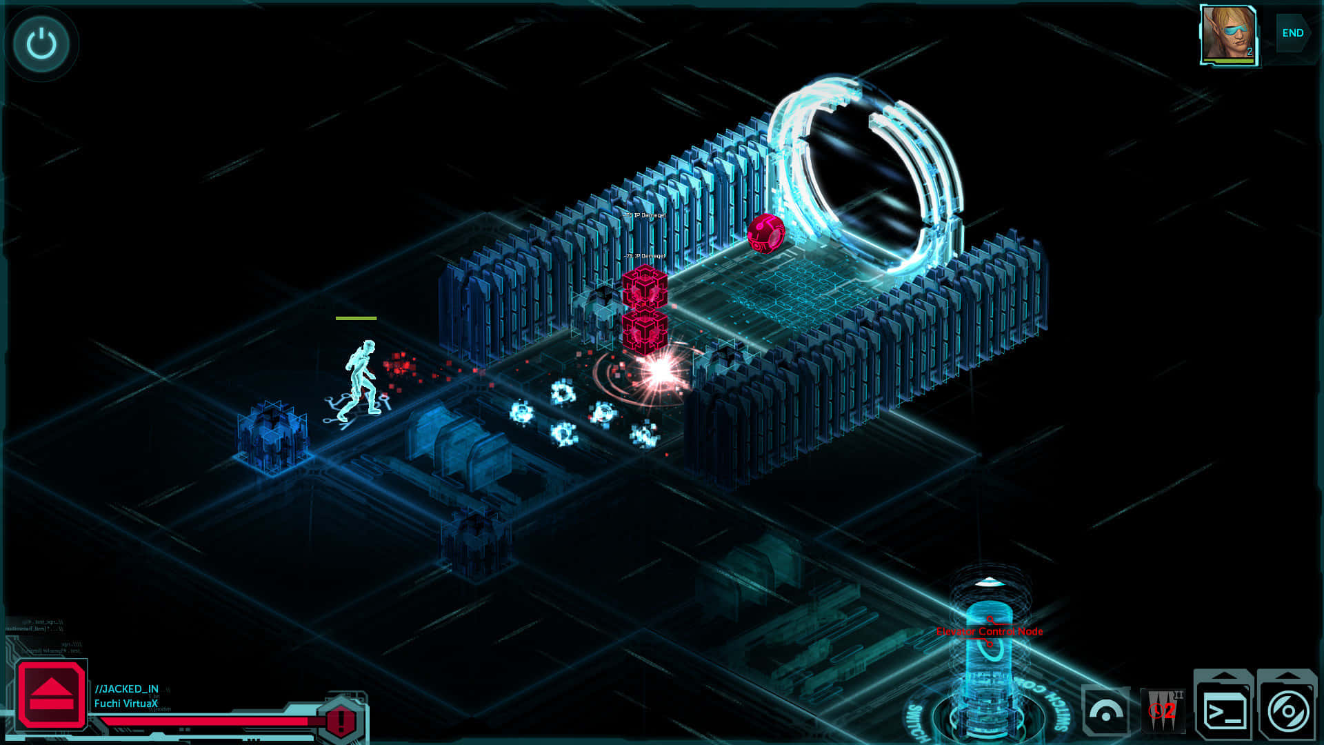 Shadowrun, isometric game, neon circuitry, Full HD Desktop Wallpaper