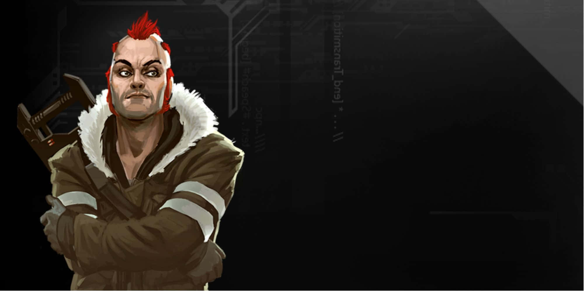 Shadowrun, cyberpunk character, red mohawk, Full HD Desktop Wallpaper