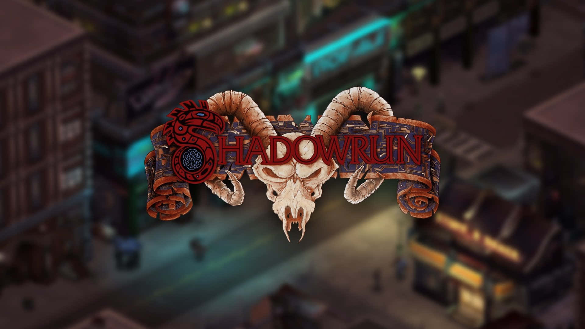 Shadowrun, ram skull, mechanical horns, Full HD Desktop Wallpaper