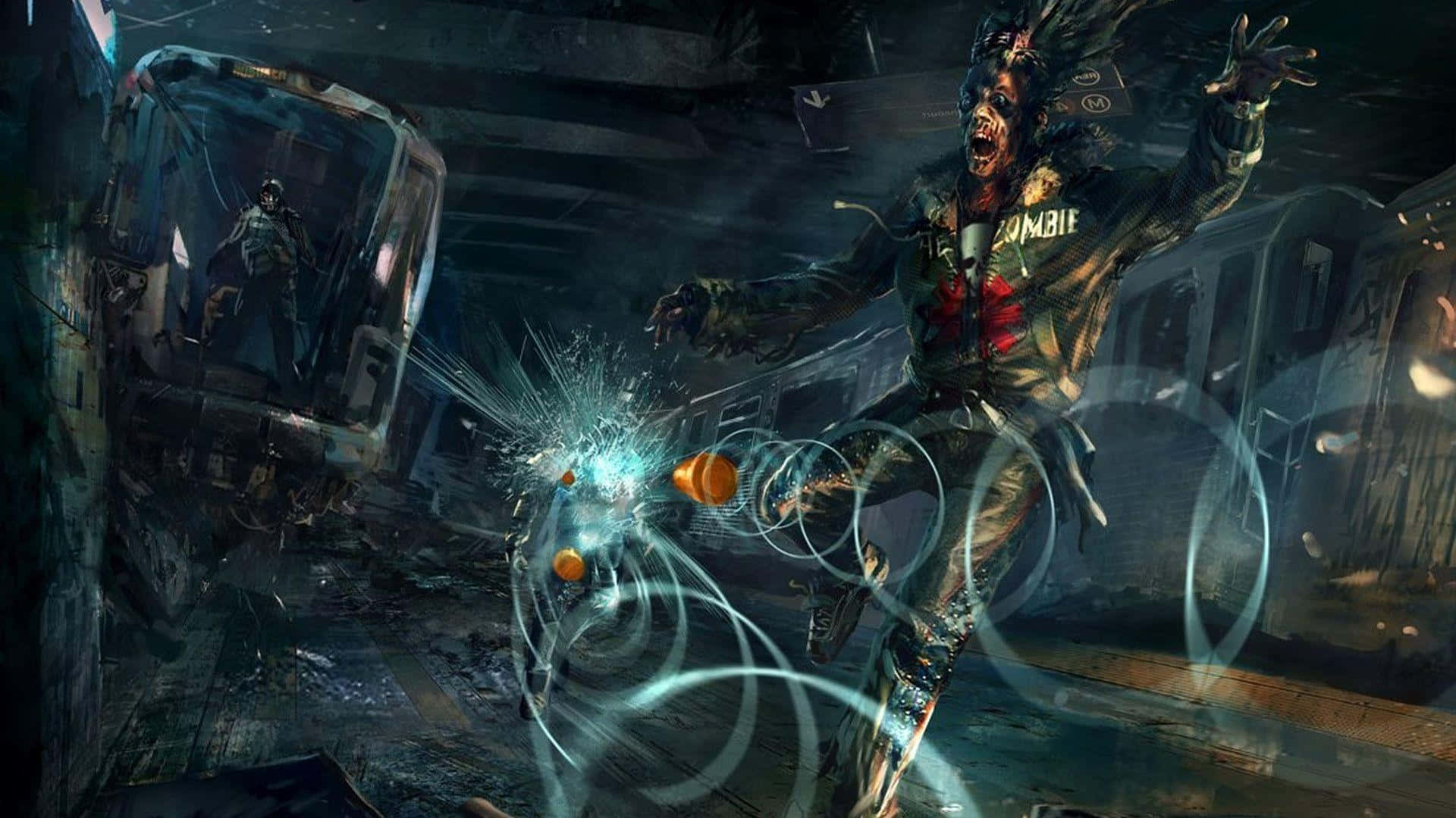 Shadowrun, zombie, ruined subway station, Full HD Desktop Wallpaper